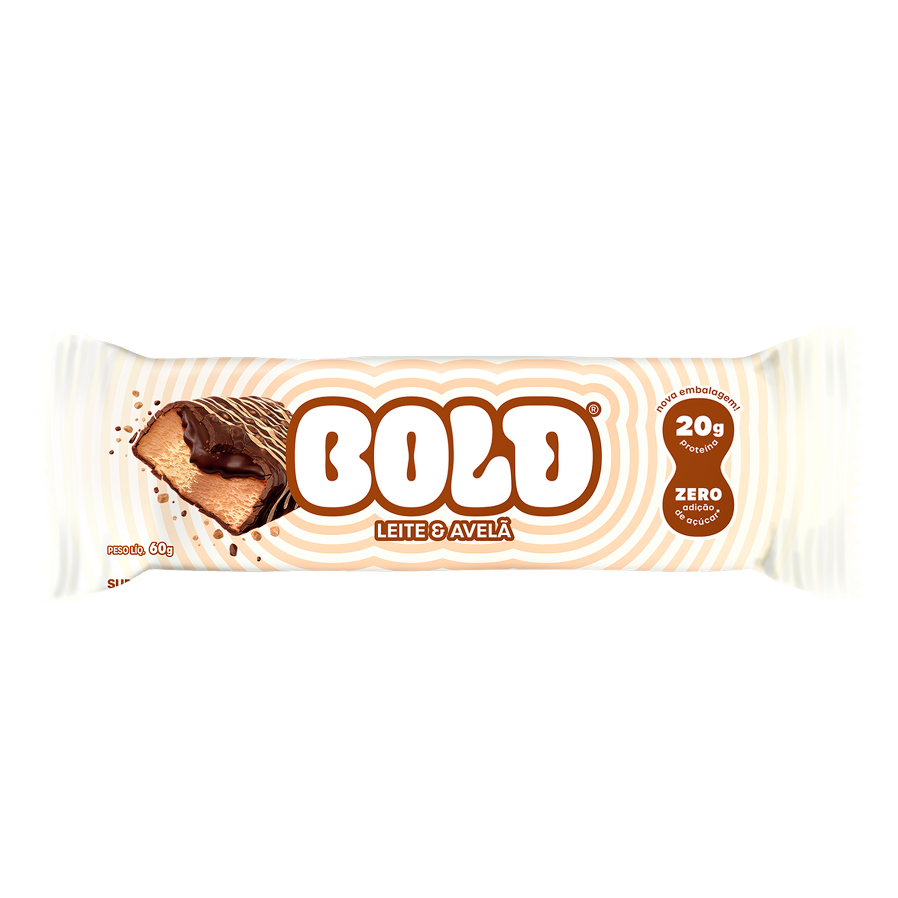 Barra de Proteína Leite e Avelã Bold Pacote 60g