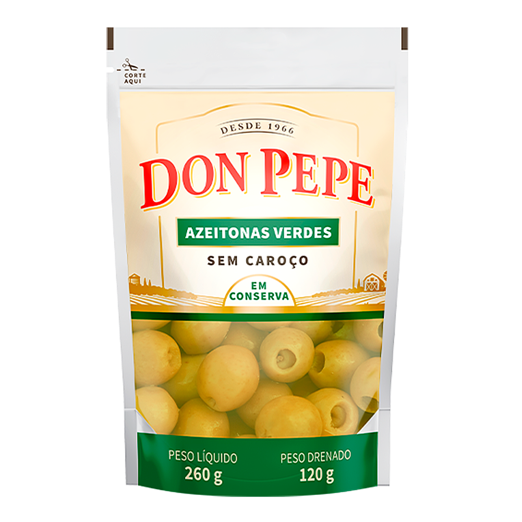 Azeitona Verde sem Caroço Don Pepe 120g