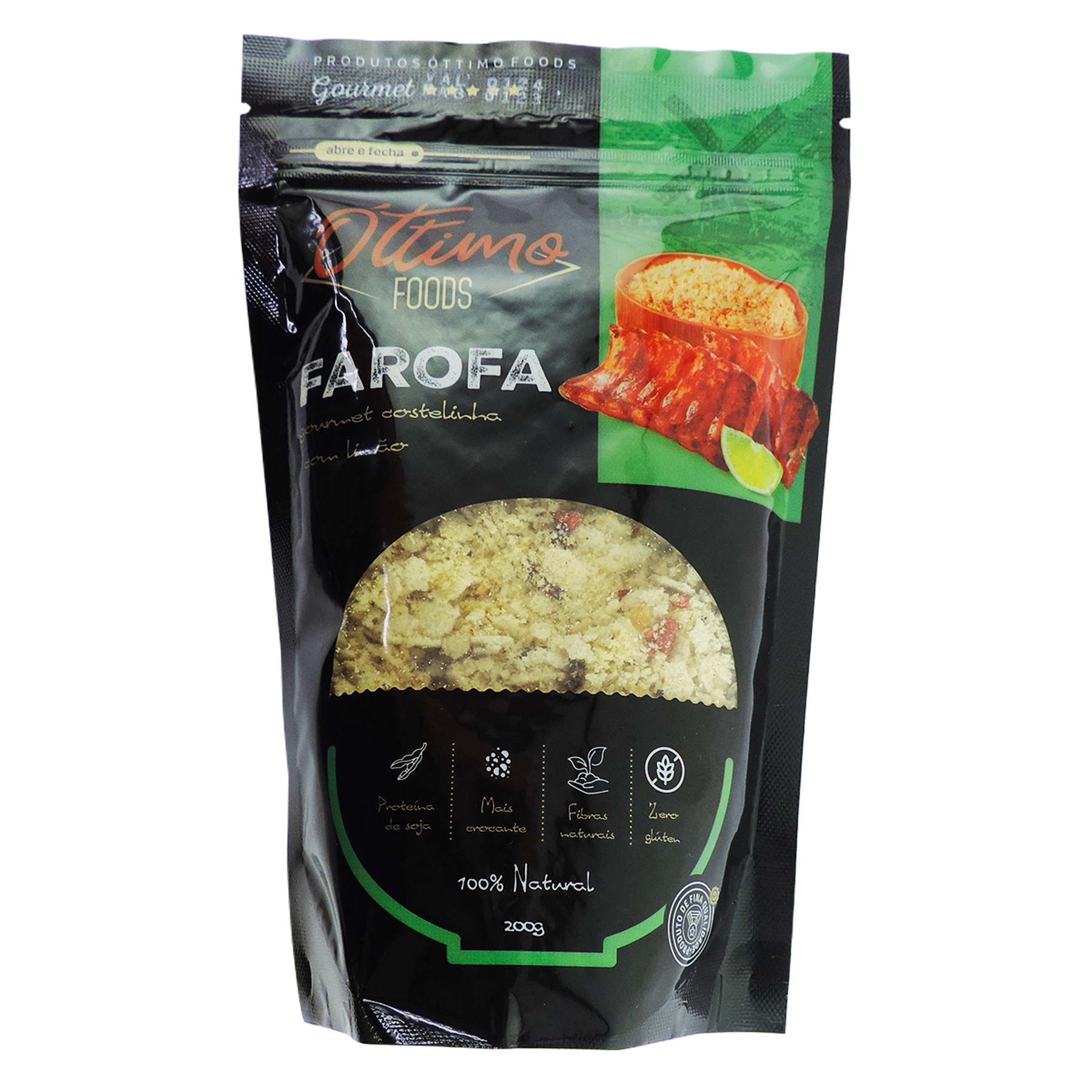 Farofa Gourmet Costelinha com Limão Óttimo Foods Pacote 200g