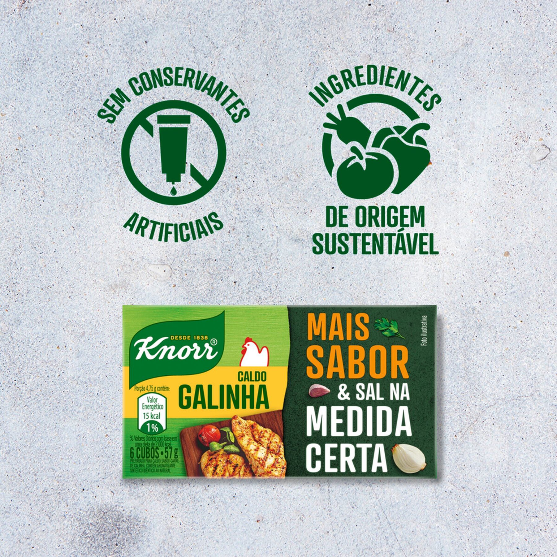 Caldo em Tablete Galinha Knorr Caixa 57g 6 Unidades
