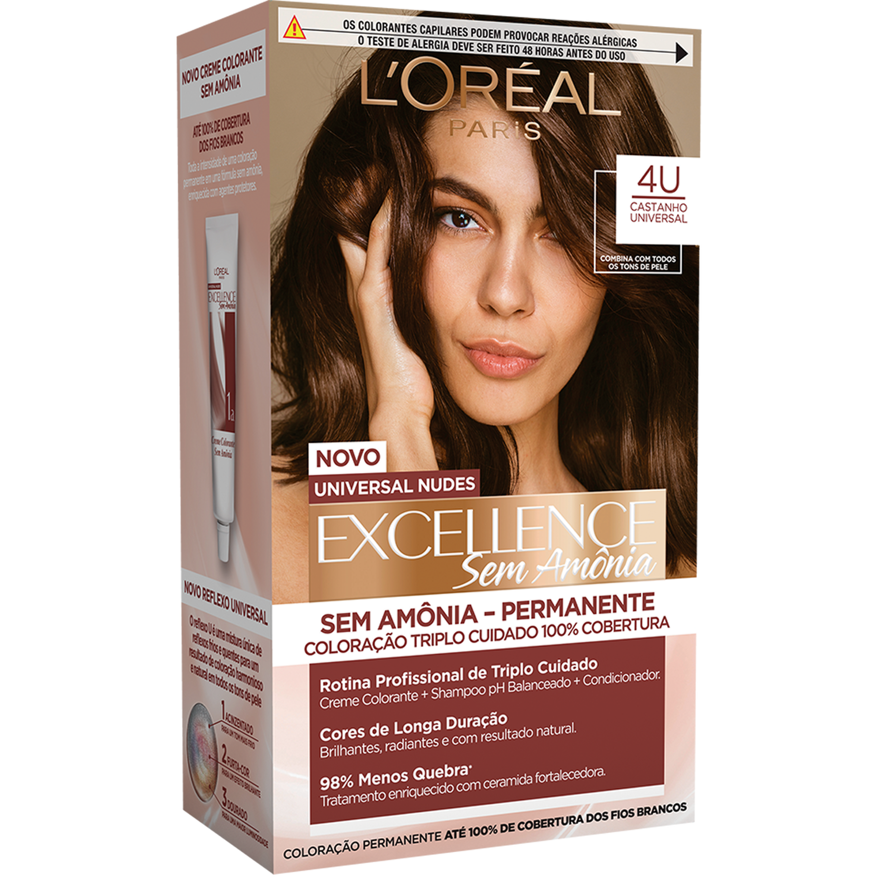 Tintura para Cabelo Castanho Universal 4 Imédia Sem Amônia