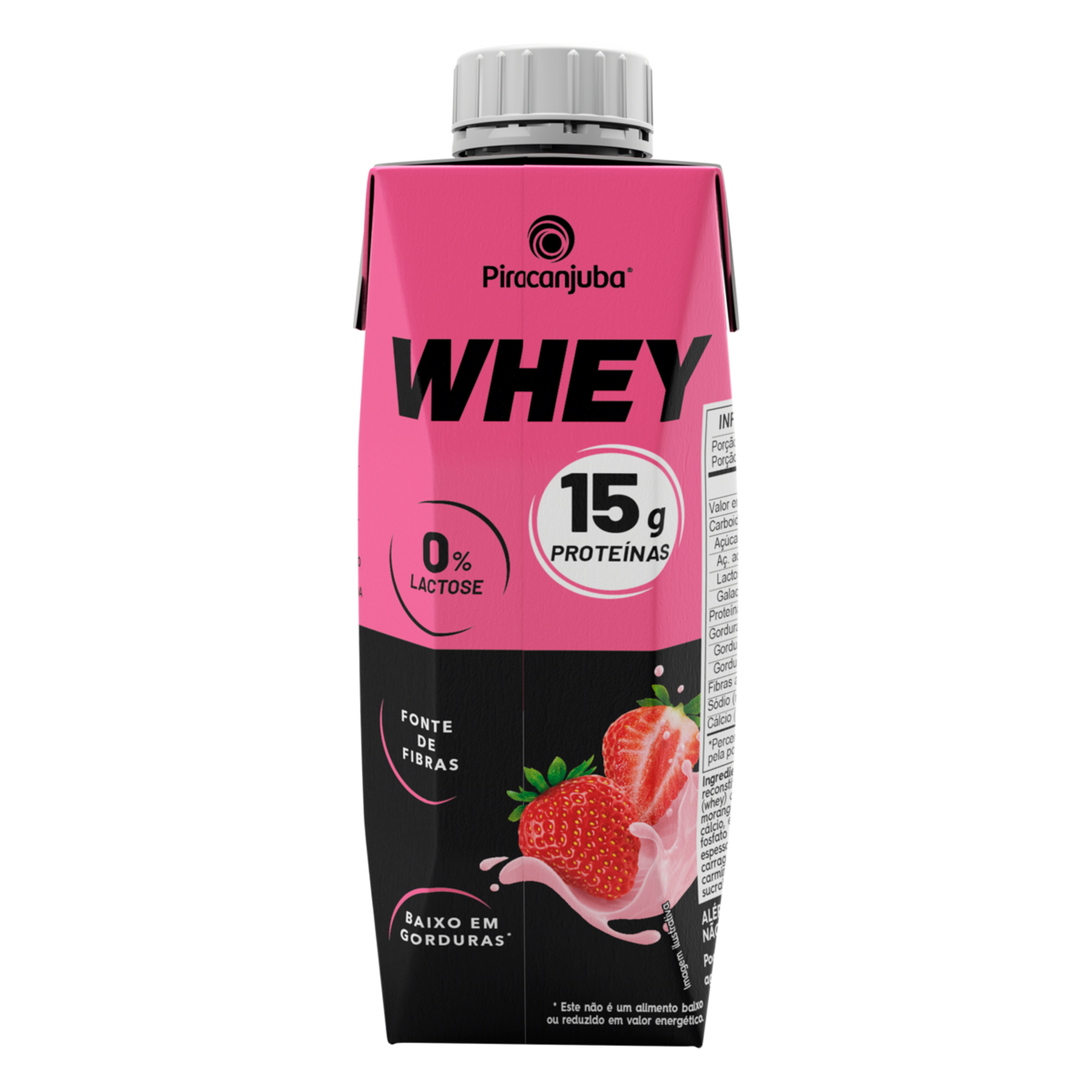 Bebida Láctea UHT Morango Zero Lactose Piracanjuba ProForce Caixa 250ml