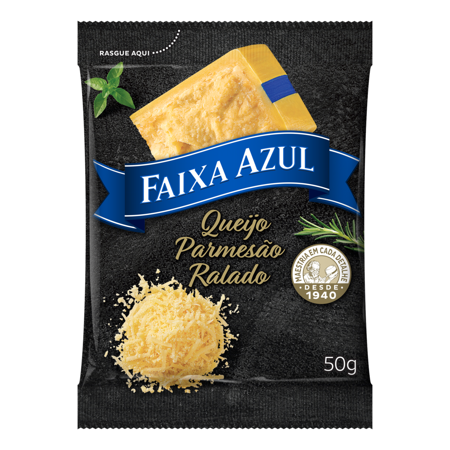 Queijo Parmesão Ralado Faixa Azul Pacote 50g