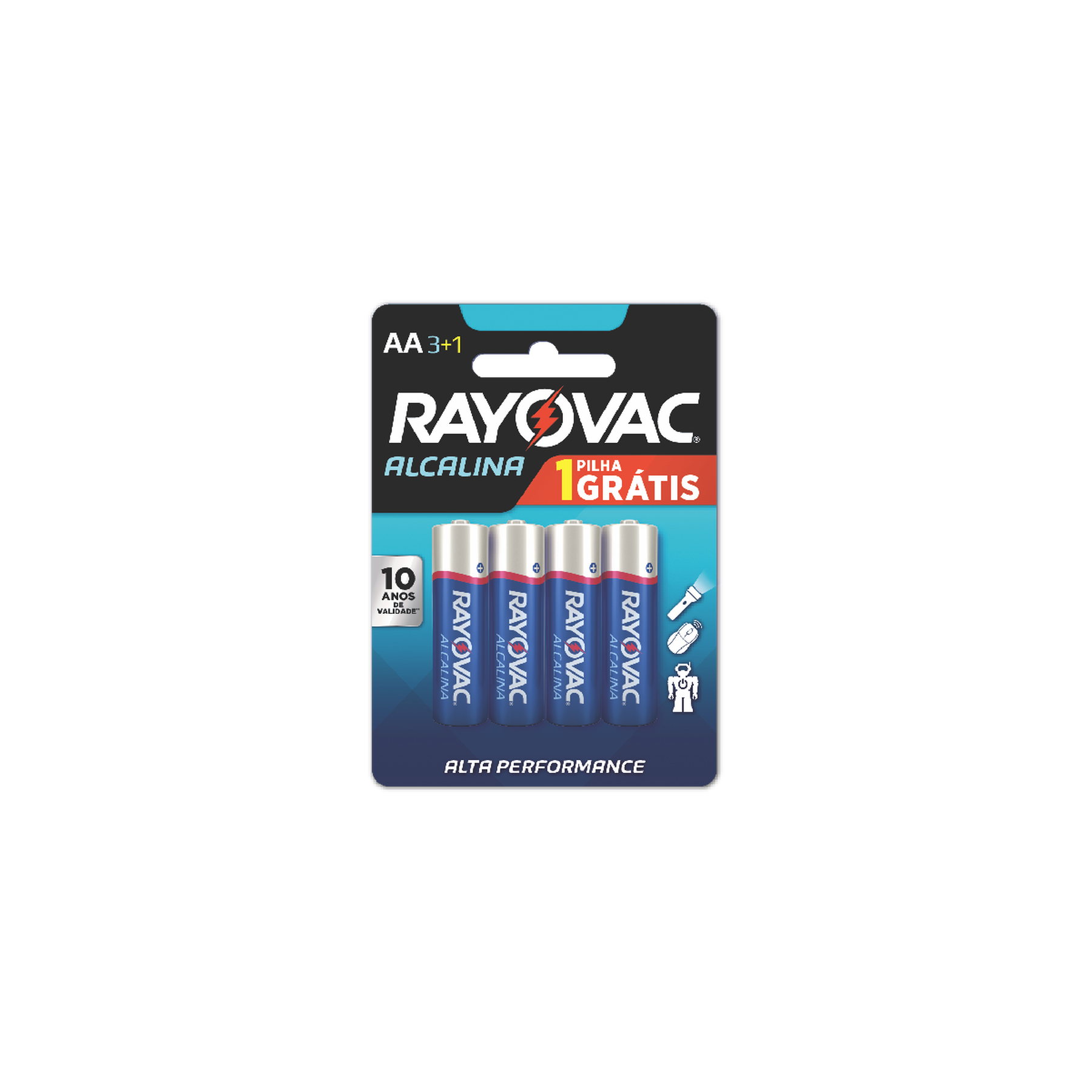 Pilha Alcalina AA Rayovac C/4 Unidades