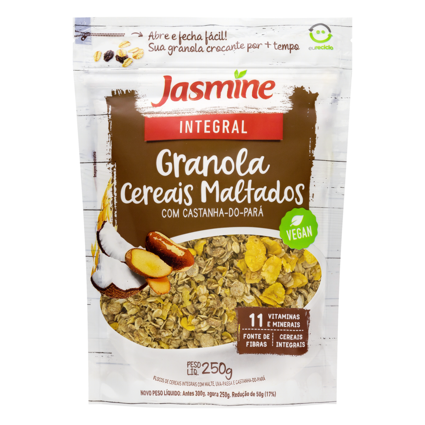 Granola Cereais Maltados Integral Jasmine Pouch 250g