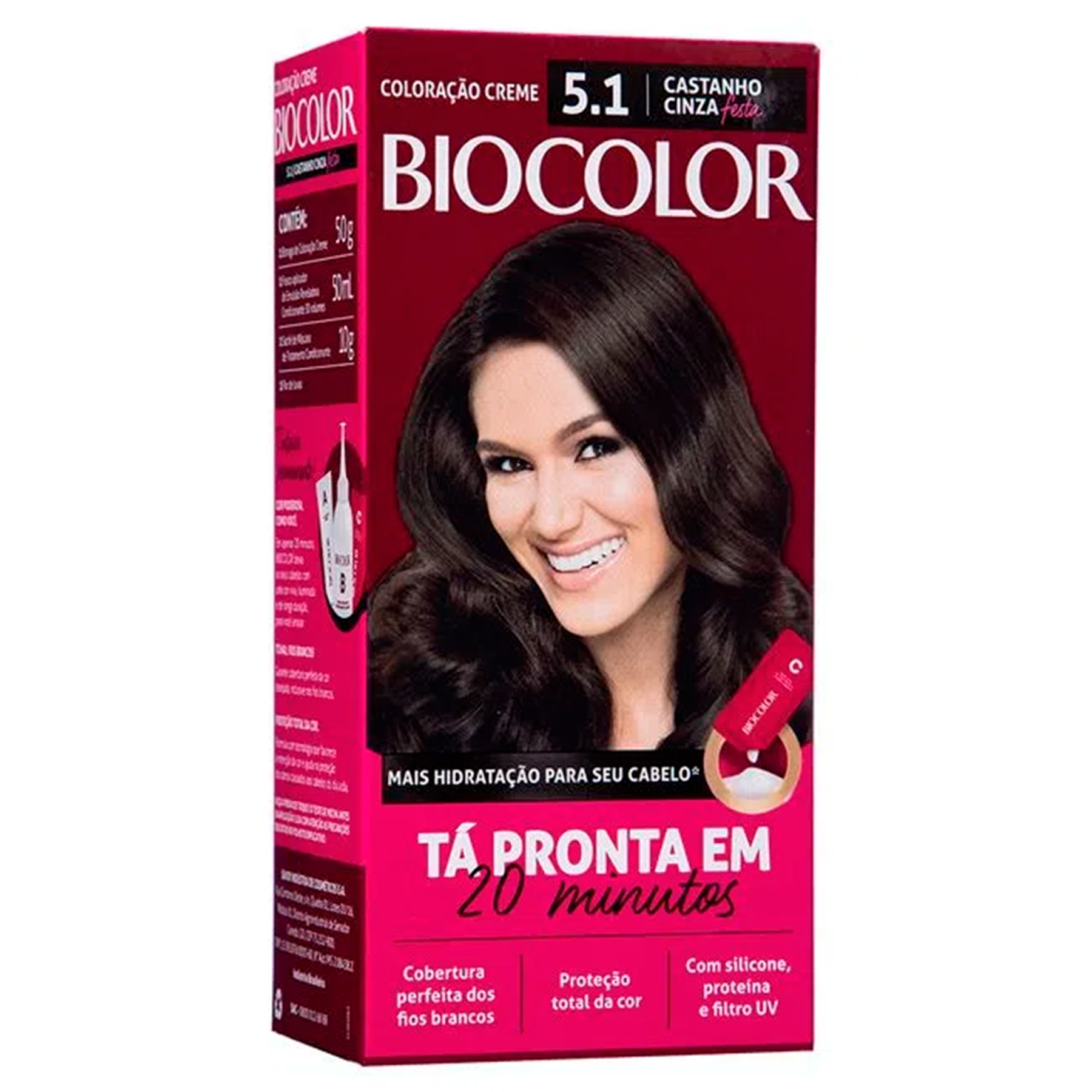 Tintura para Cabelo Castanho Cinza Claro 5.1 Biocolor 