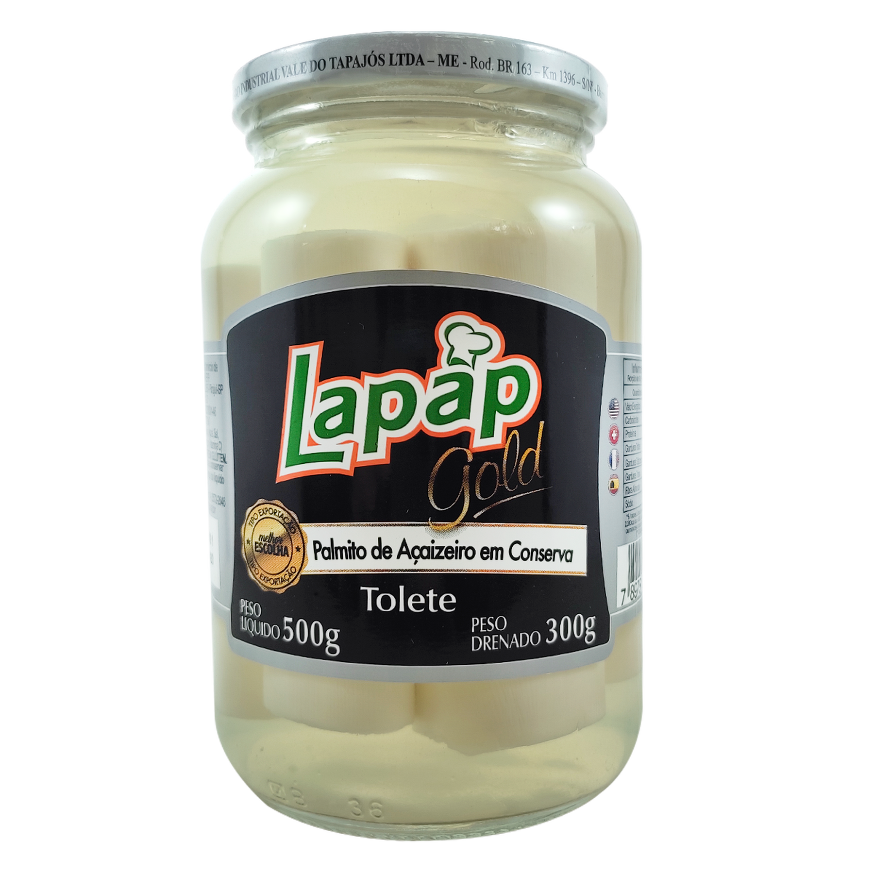 Palmito Açaí Tolete Lapap Vidro 300g
