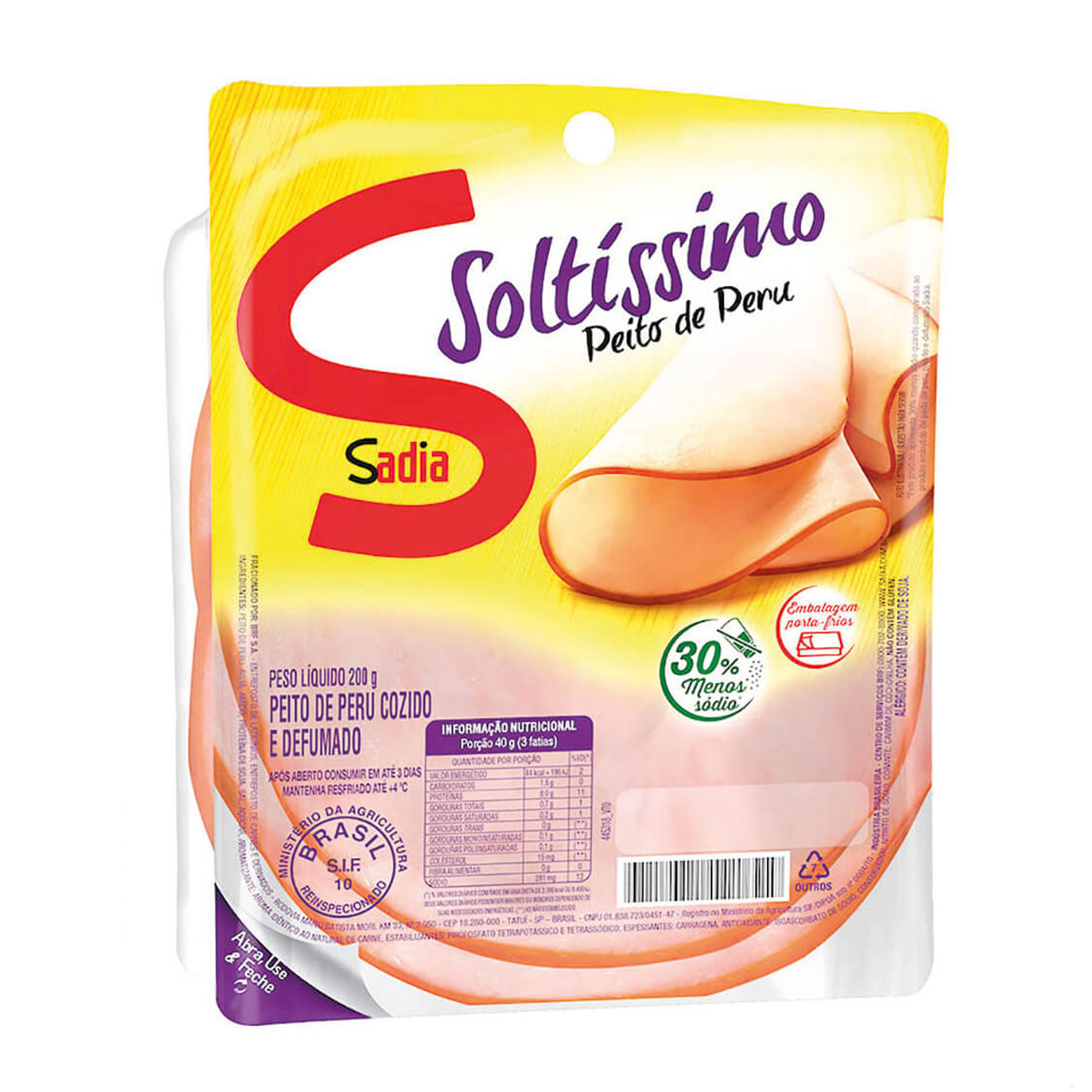 Peito Peru Soltíssimo Sadia 200g