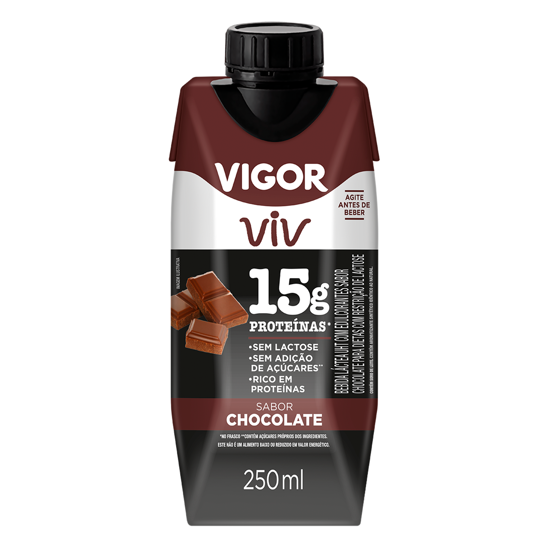 Bebida Láctea UHT Chocolate Viv Protein Vigor Caixa 250ml