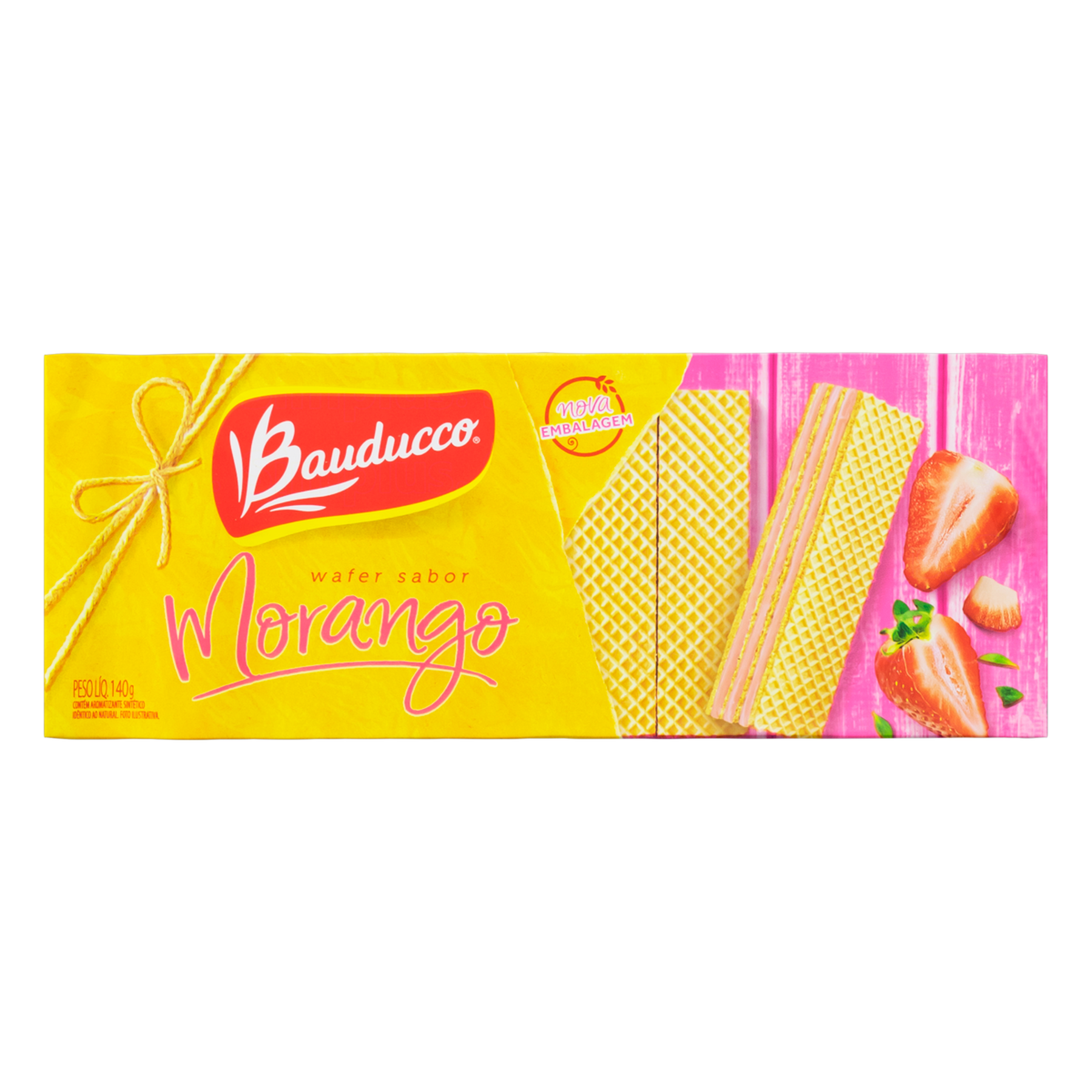 Biscoito Wafer Recheio Morango Bauducco 140g
