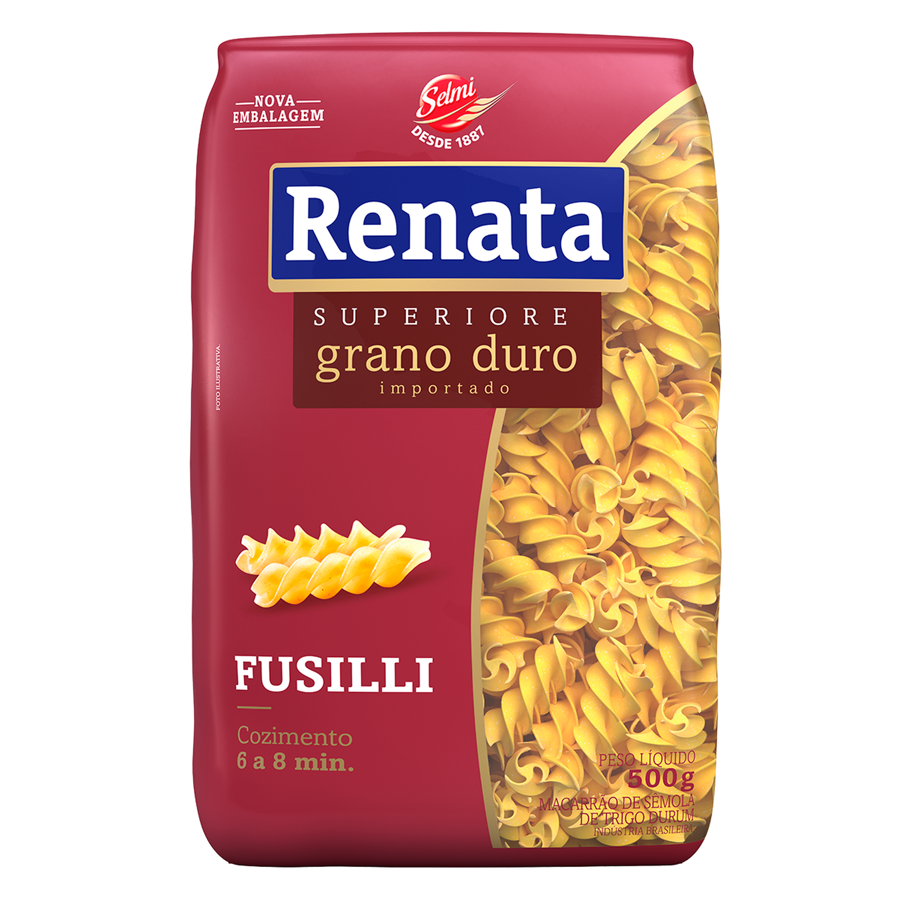 Macarrão de Sêmola de Trigo Grano Duro Fusilli Renata Superiore 500g