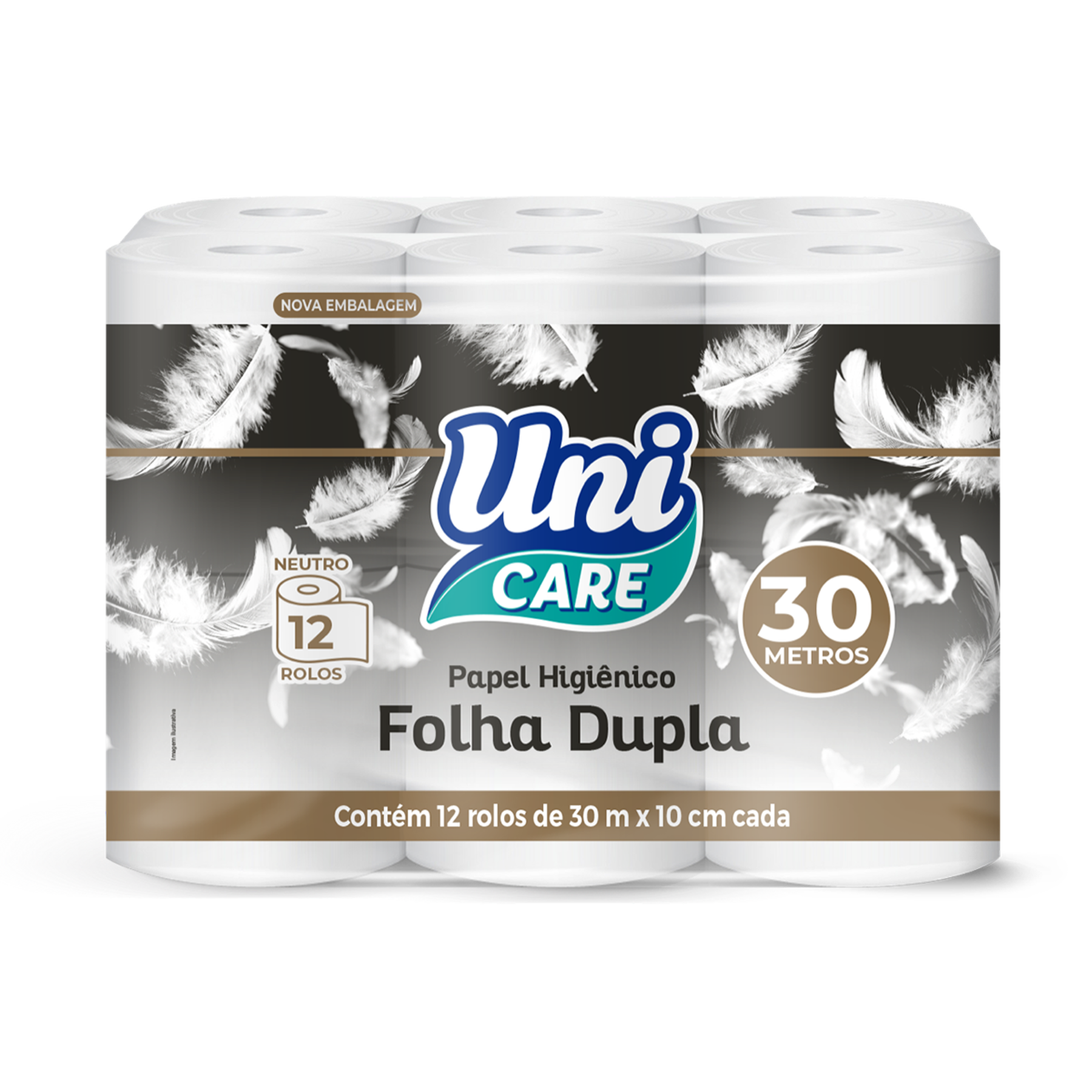 Papel Higiênico Uni Care Folha Dupla 30m C/12 Unidades