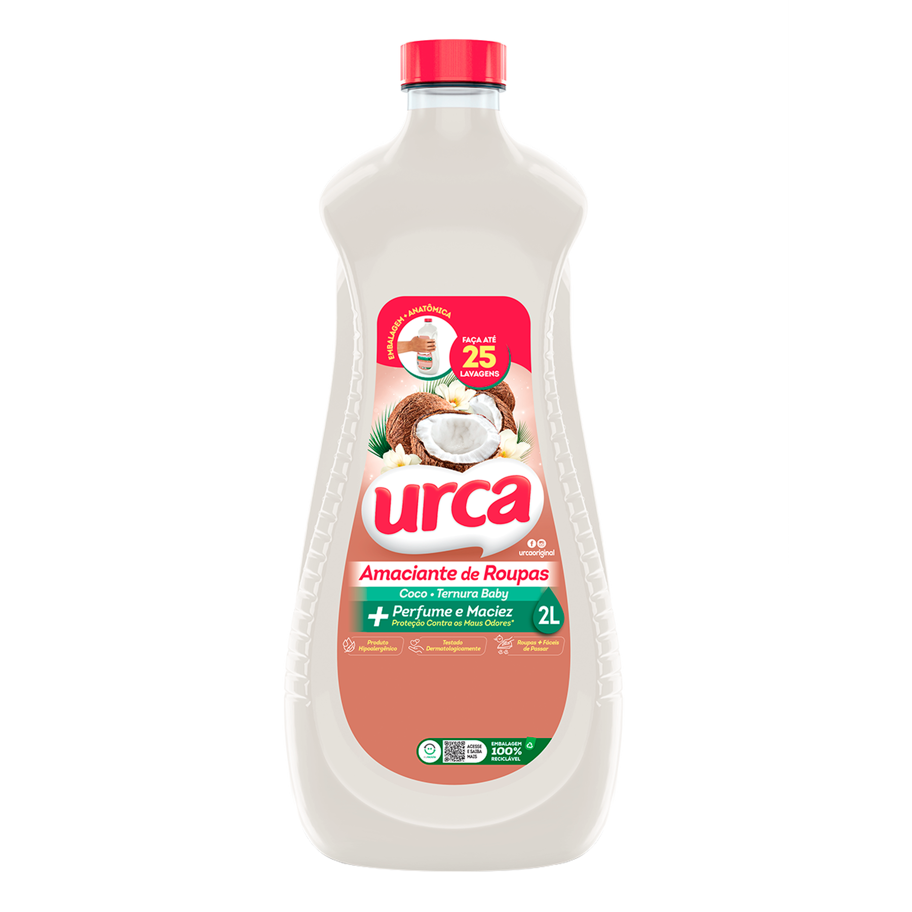 Amaciante de Roupa Diluído Ternura Baby Urca Frasco 2l