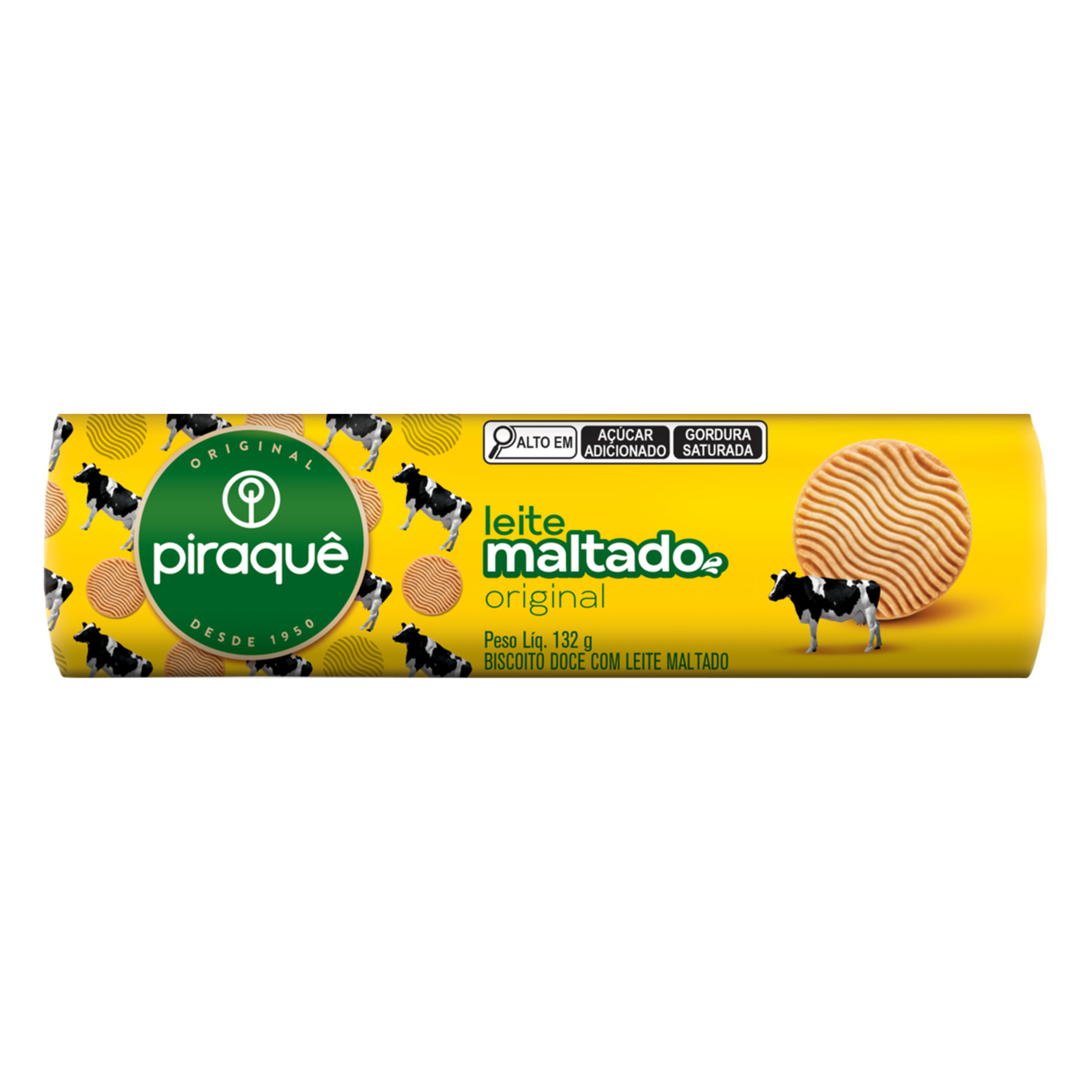 Biscoito Leite Maltado Original Piraquê Pacote 132g