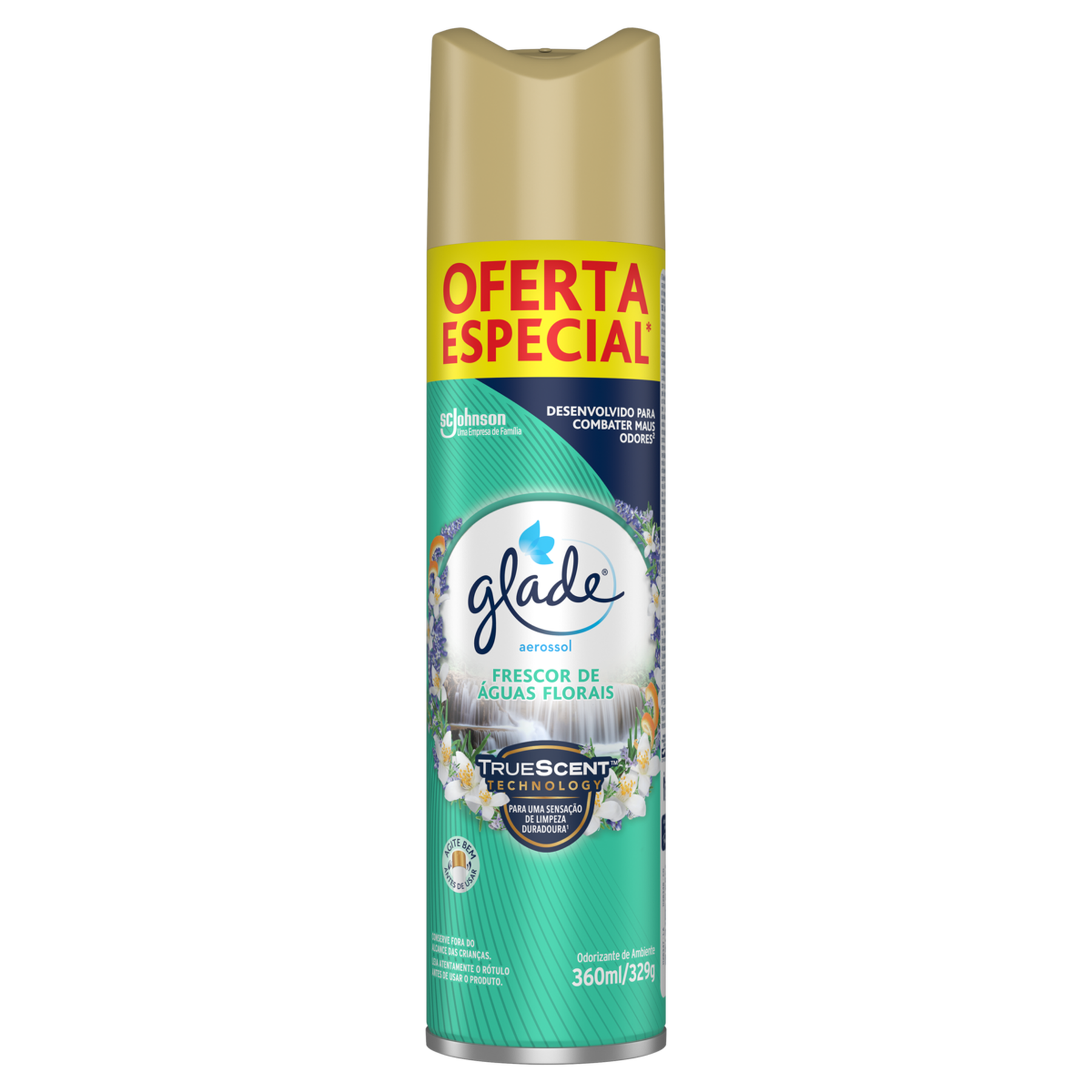 Odorizador de Ambiente Aerossol Frescor de Águas Florais Glade Frasco 360ml