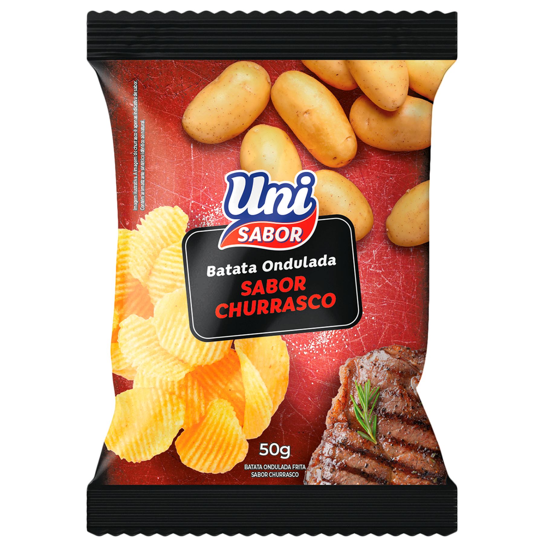 Batata Ondulada Churrasco Uni Sabor 50g