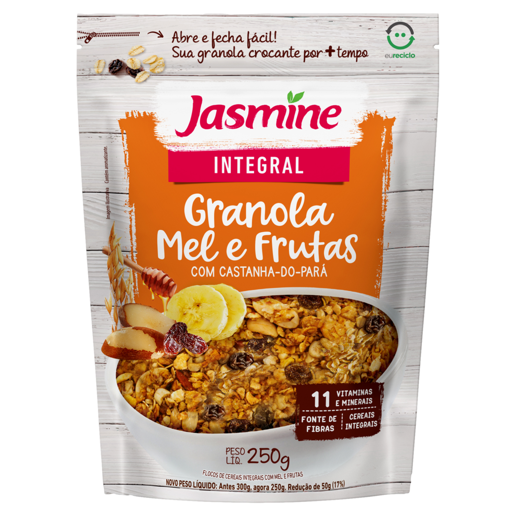 Granola Mel e Frutas Integral Jasmine Pouch 250g