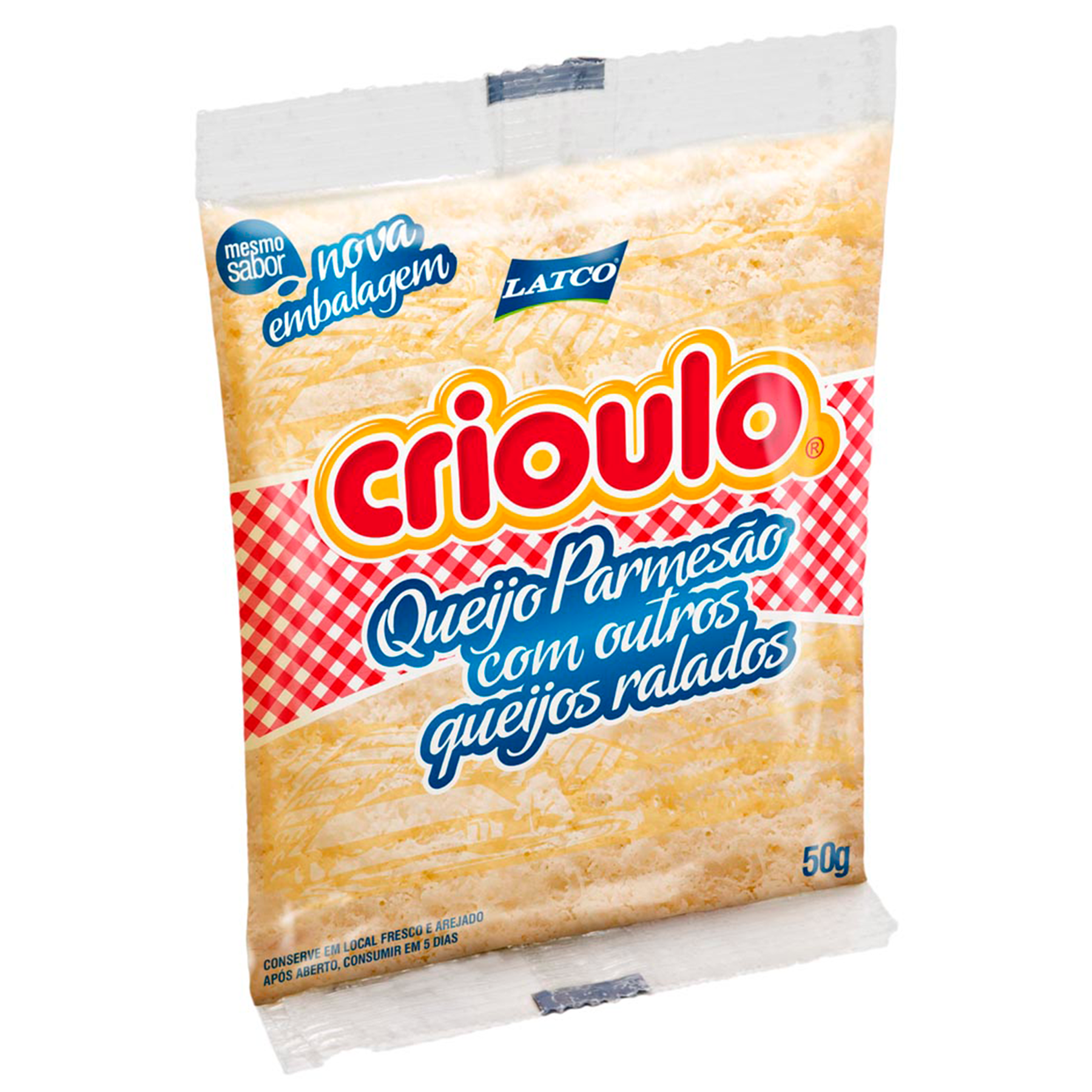 Queijo Ralado Crioulo Pacote 50g