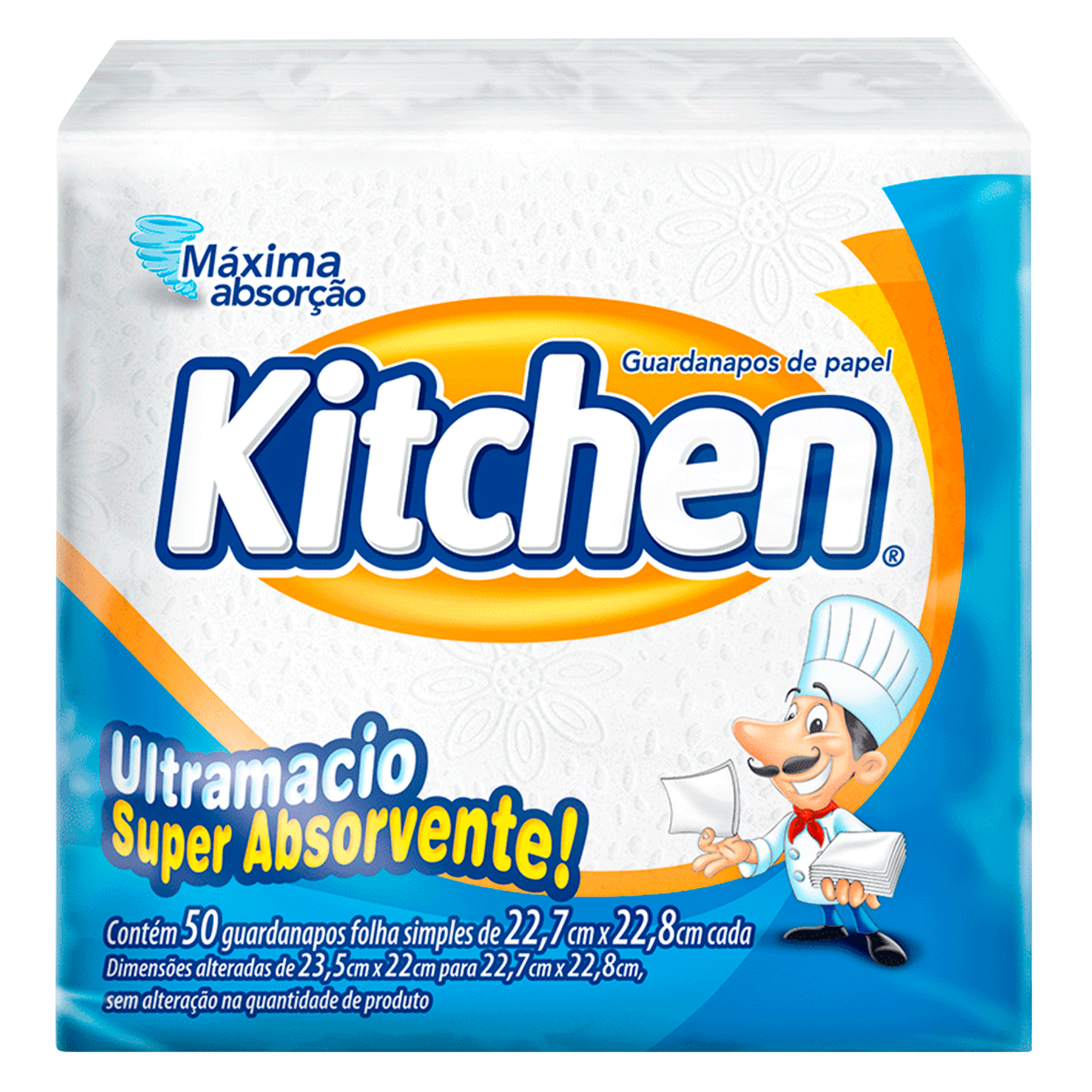 Guardanapo de Papel Branco Pequeno Kitchen C/50 Unidades
