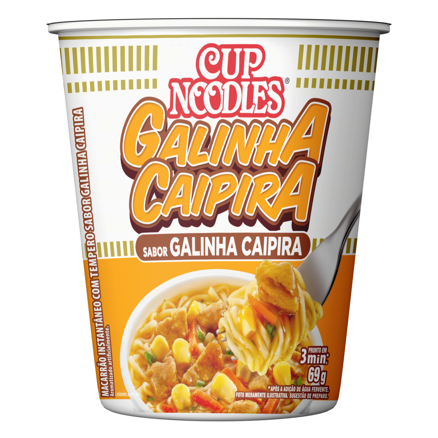 Macarrão Instantâneo Galinha Caipira Nissin Cup Noodles Copo 69g