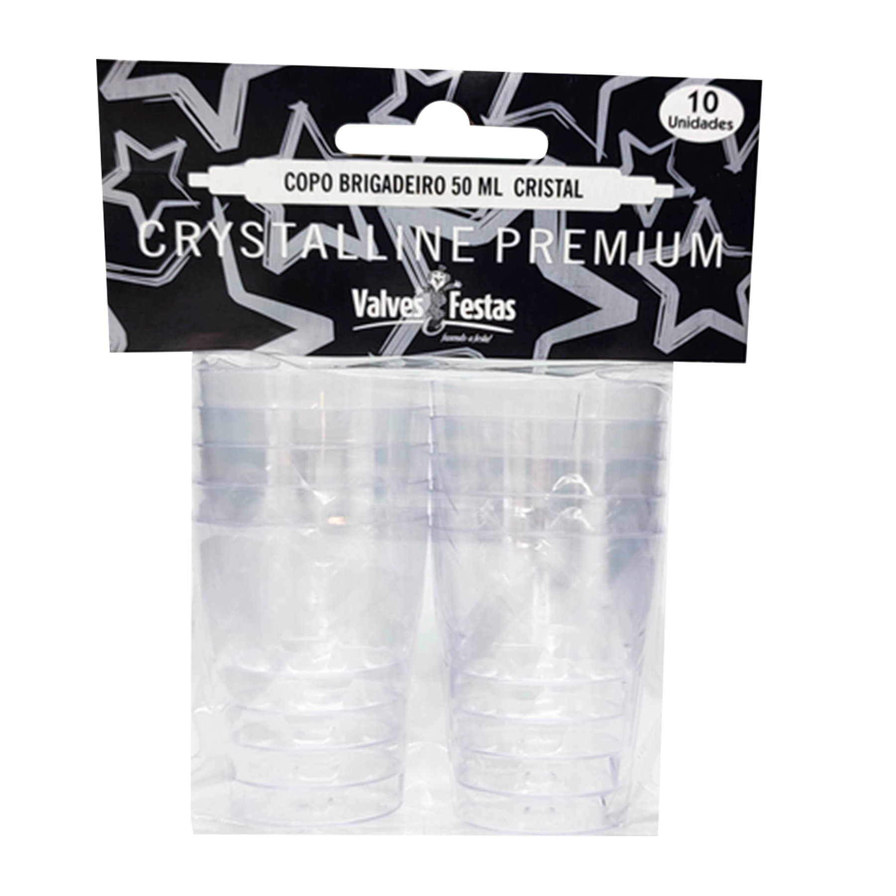 Copo para Brigadeiro Cristal Valves Festas 50ml C/10 Unidades