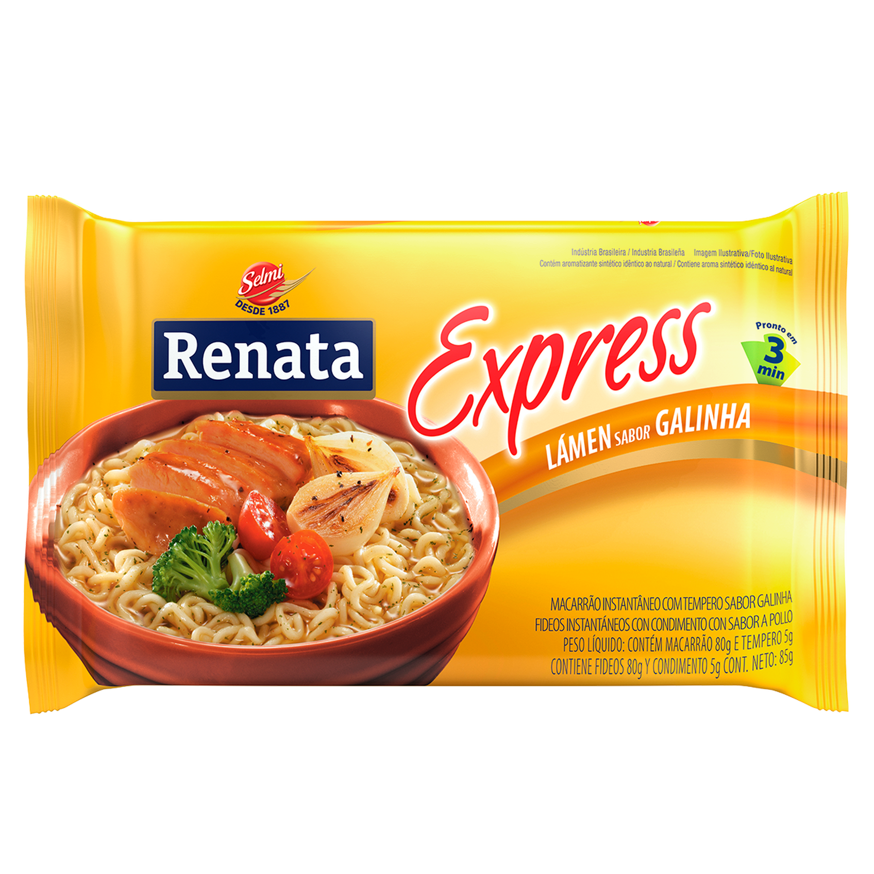 Macarrão Instantâneo Lámen Galinha Renata Express Pacote 85g