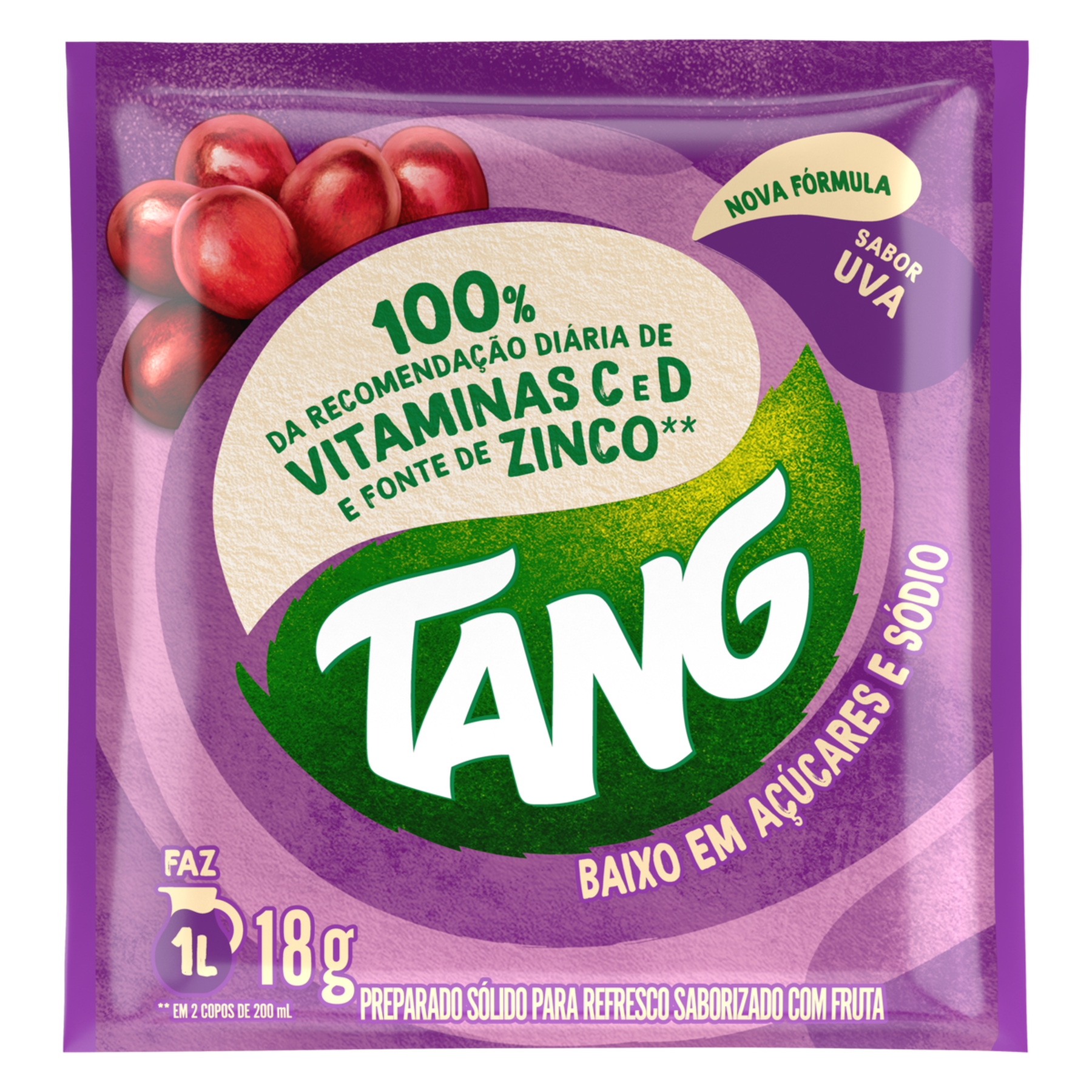 Refresco em Pó Uva Tang Pacote 18g