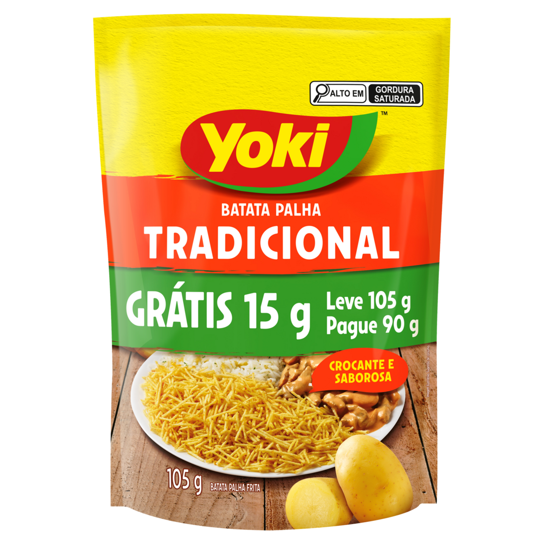 Batata Palha Tradicional Yoki Sachê 105g - Embalagem Leve 105g Pague 90g