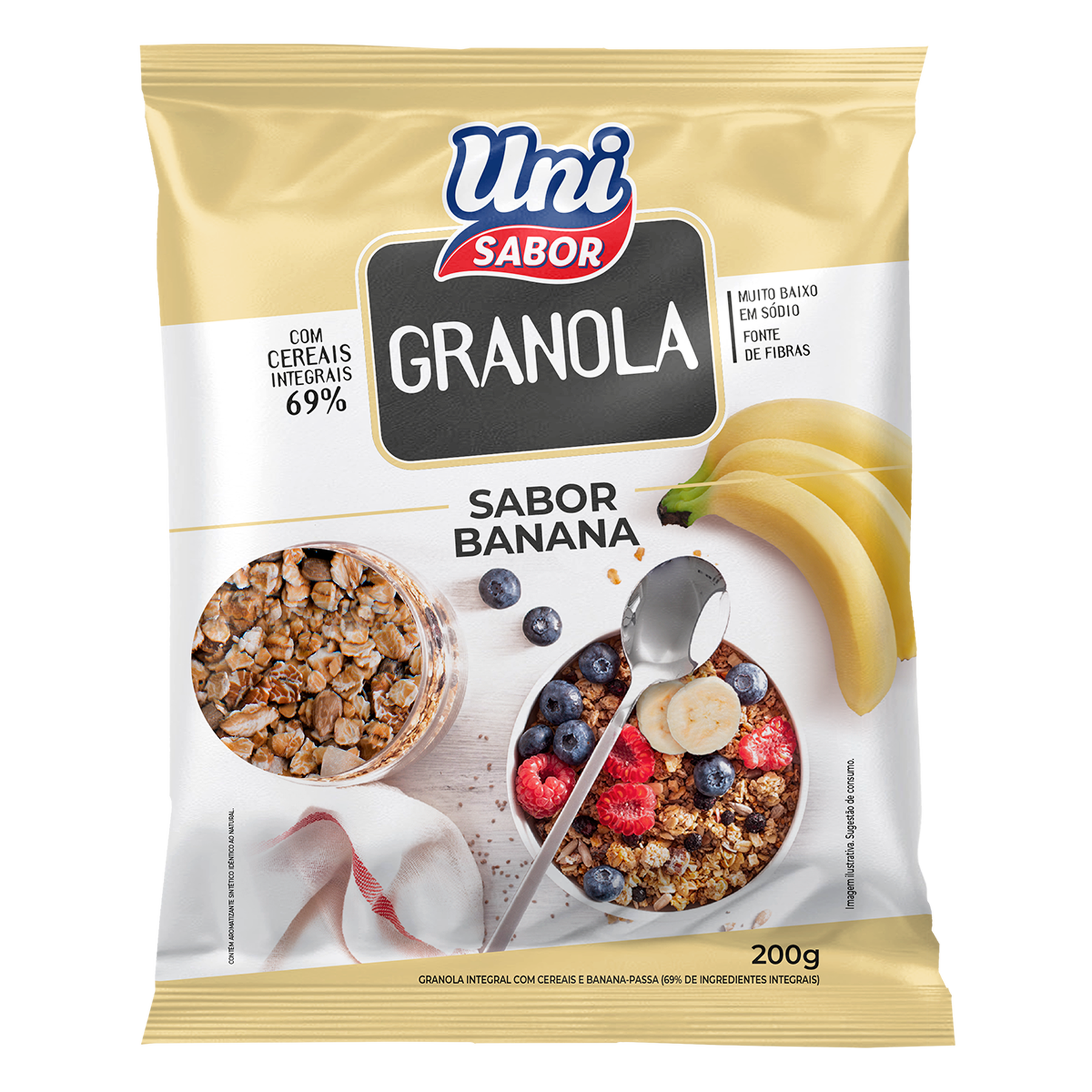 Granola Banana Uni Sabor Pacote 200g