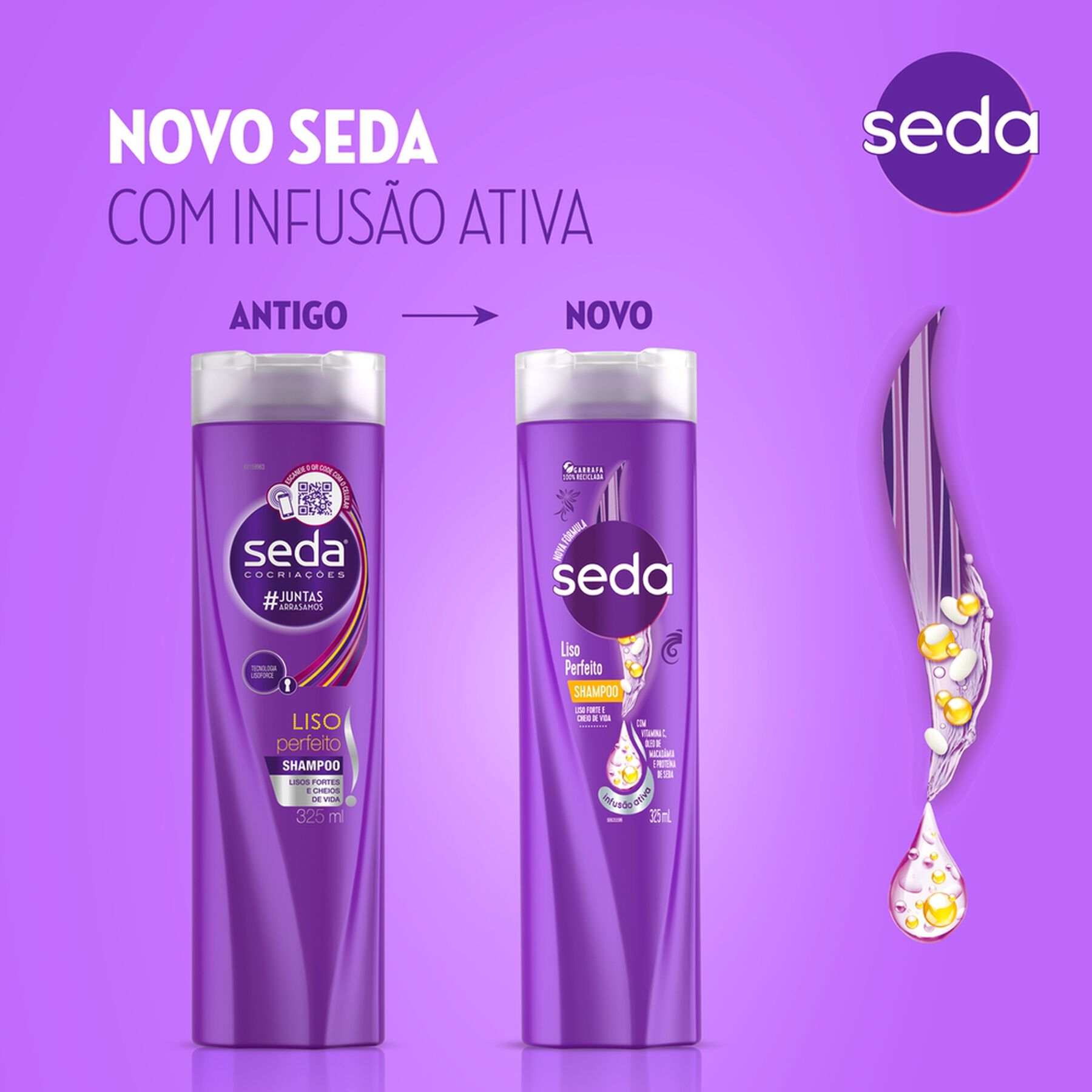 Shampoo Liso Perfeito Seda Frasco 325ml