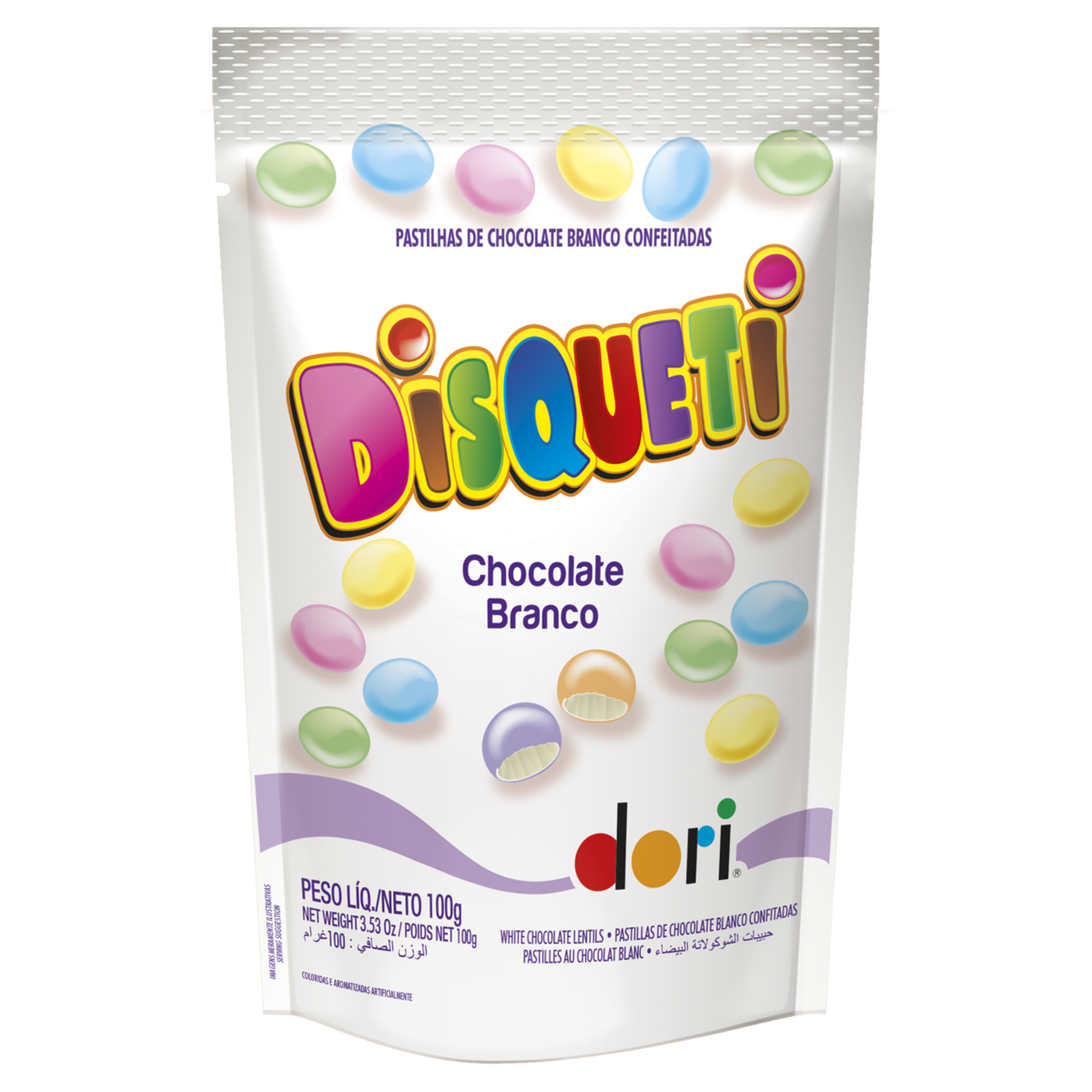 Chocolate Branco Disqueti Dori Sachê 100g