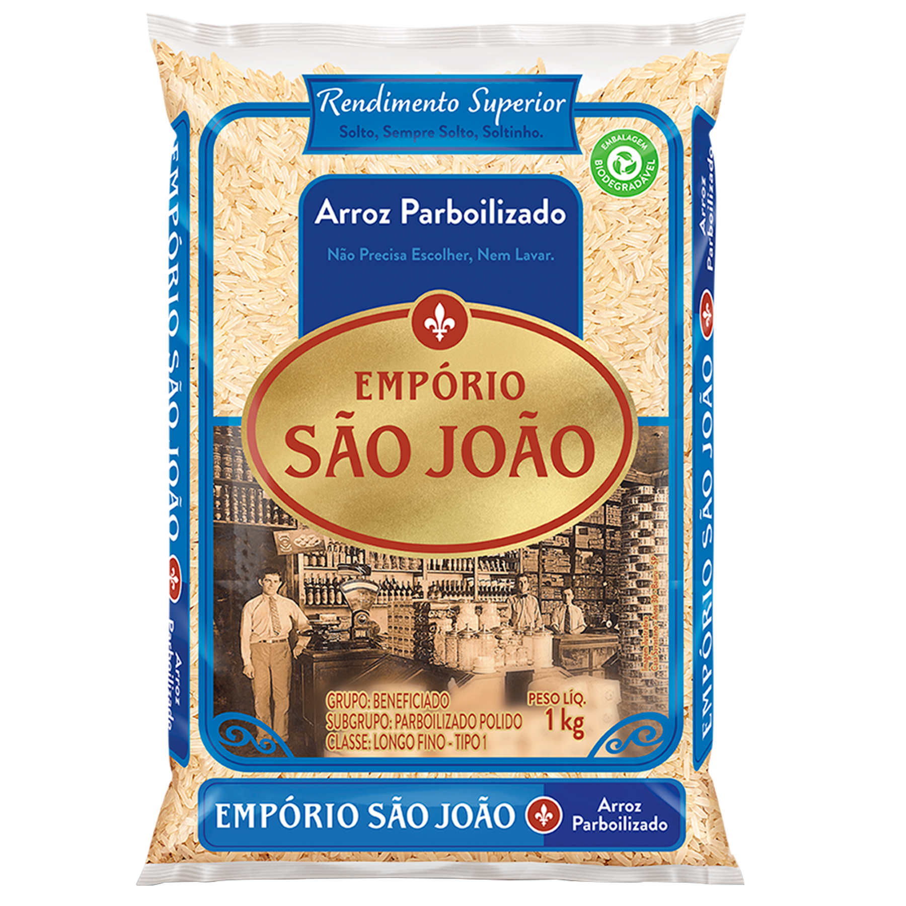 Arroz Parboilizado Empório São João Pacote 1kg