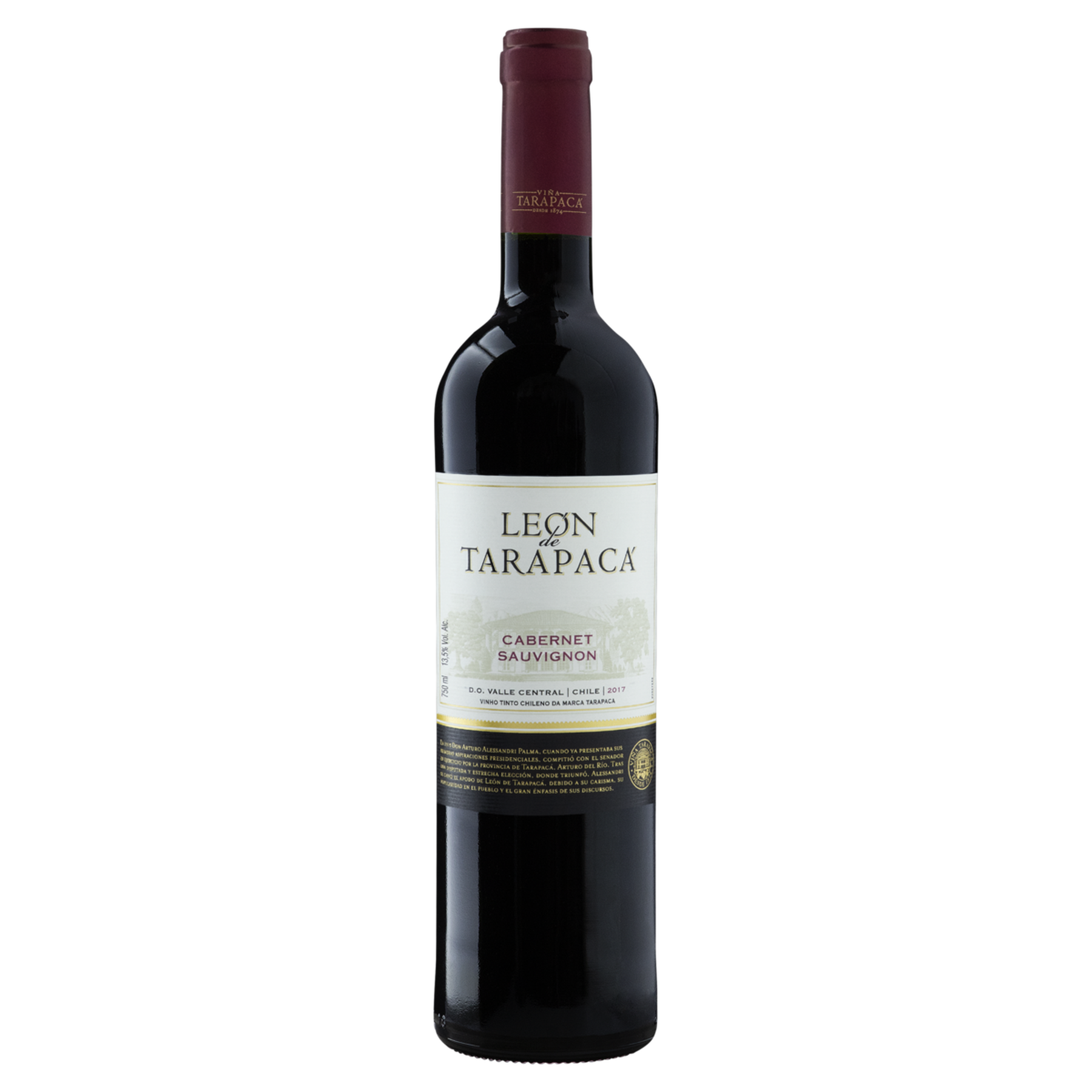 Vinho Chileno Tinto Seco León Tarapacá Cabernet Sauvignon Valle Central Garrafa 750ml