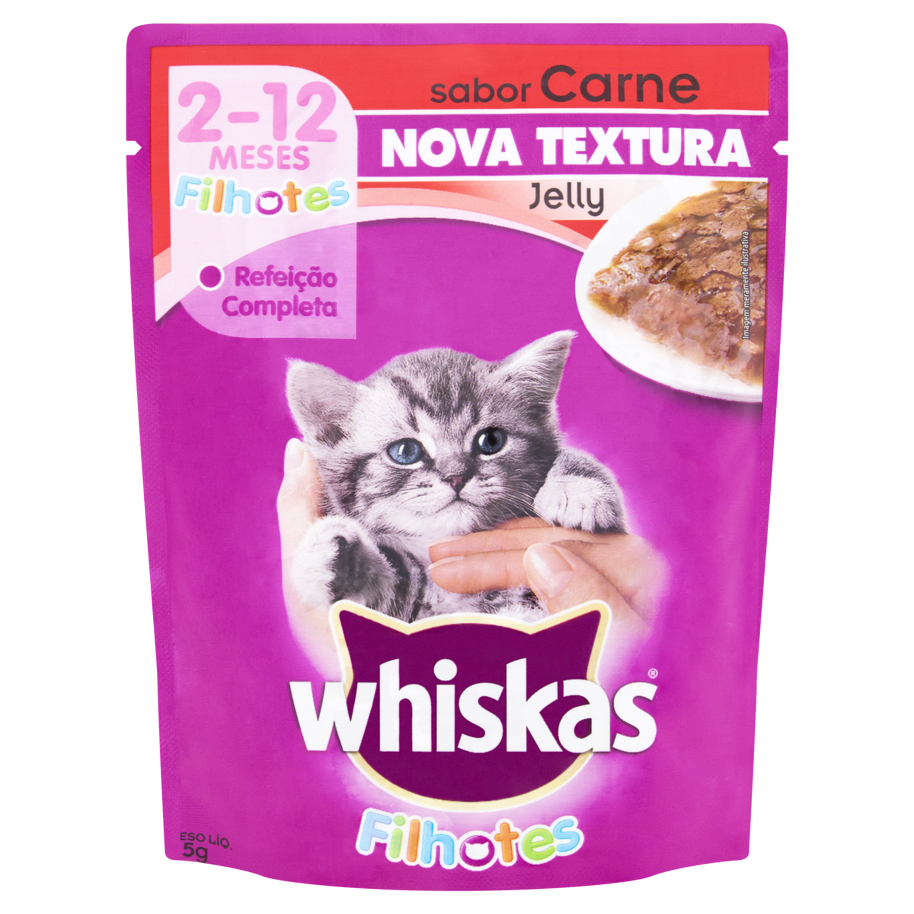 Alimento para Gatos Filhotes Carne Jelly Whiskas Sachê 85g