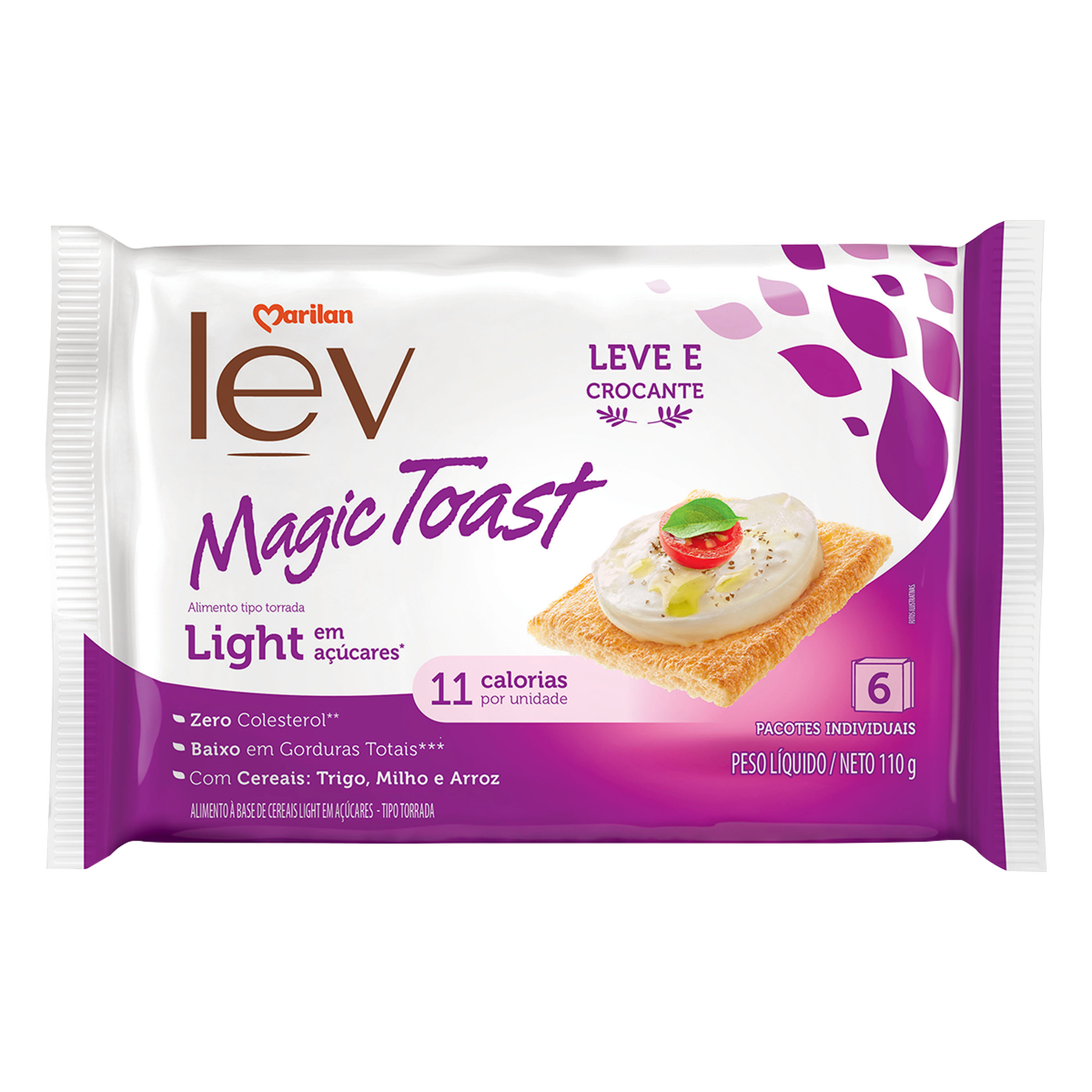 Torrada Light Lev Magic Toast Marilan Pacote 110g C/6 Unidades