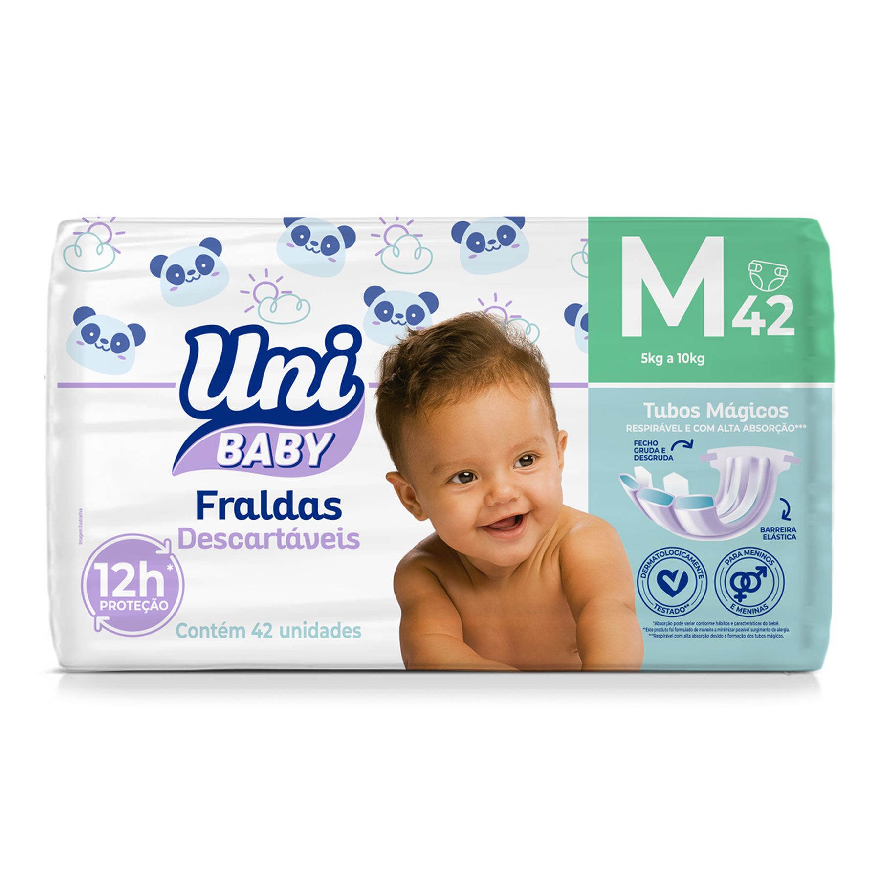 Fralda Descartável Uni Baby Tam. M Pacote C/42 Unidades