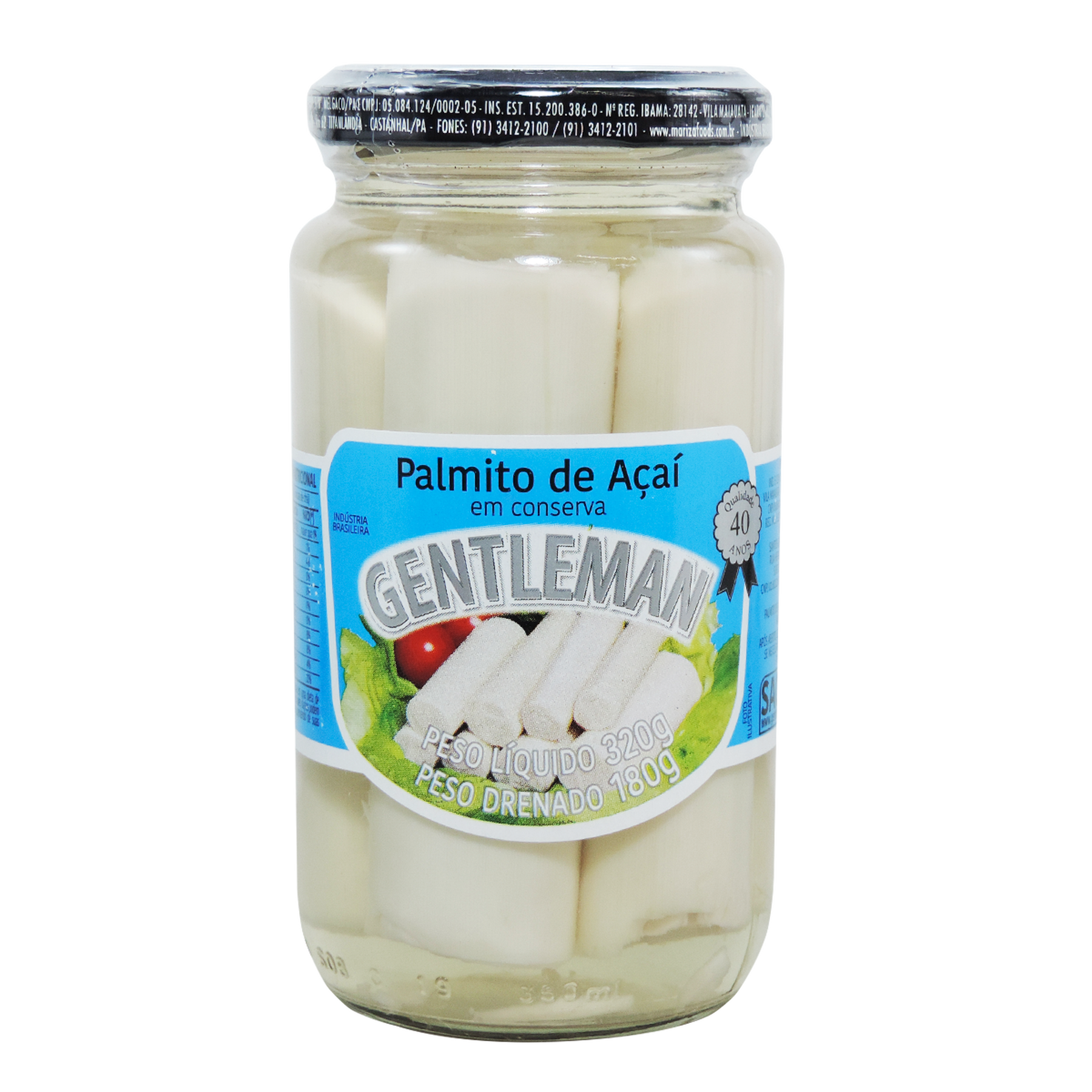 Palmito Açaí Tolete Gentleman Vidro 180g