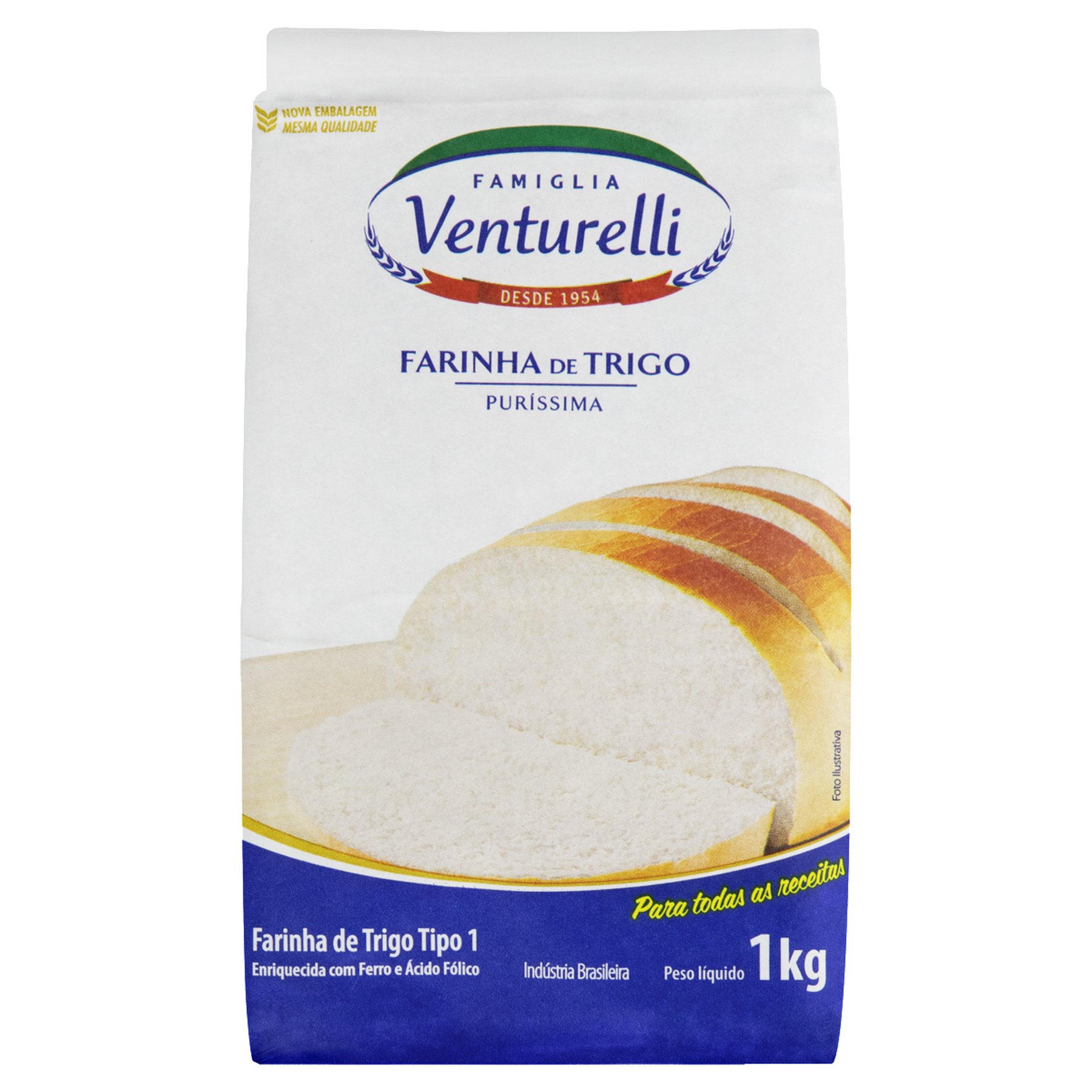 Farinha de Trigo Puríssima Famiglia Venturelli Pacote 1kg