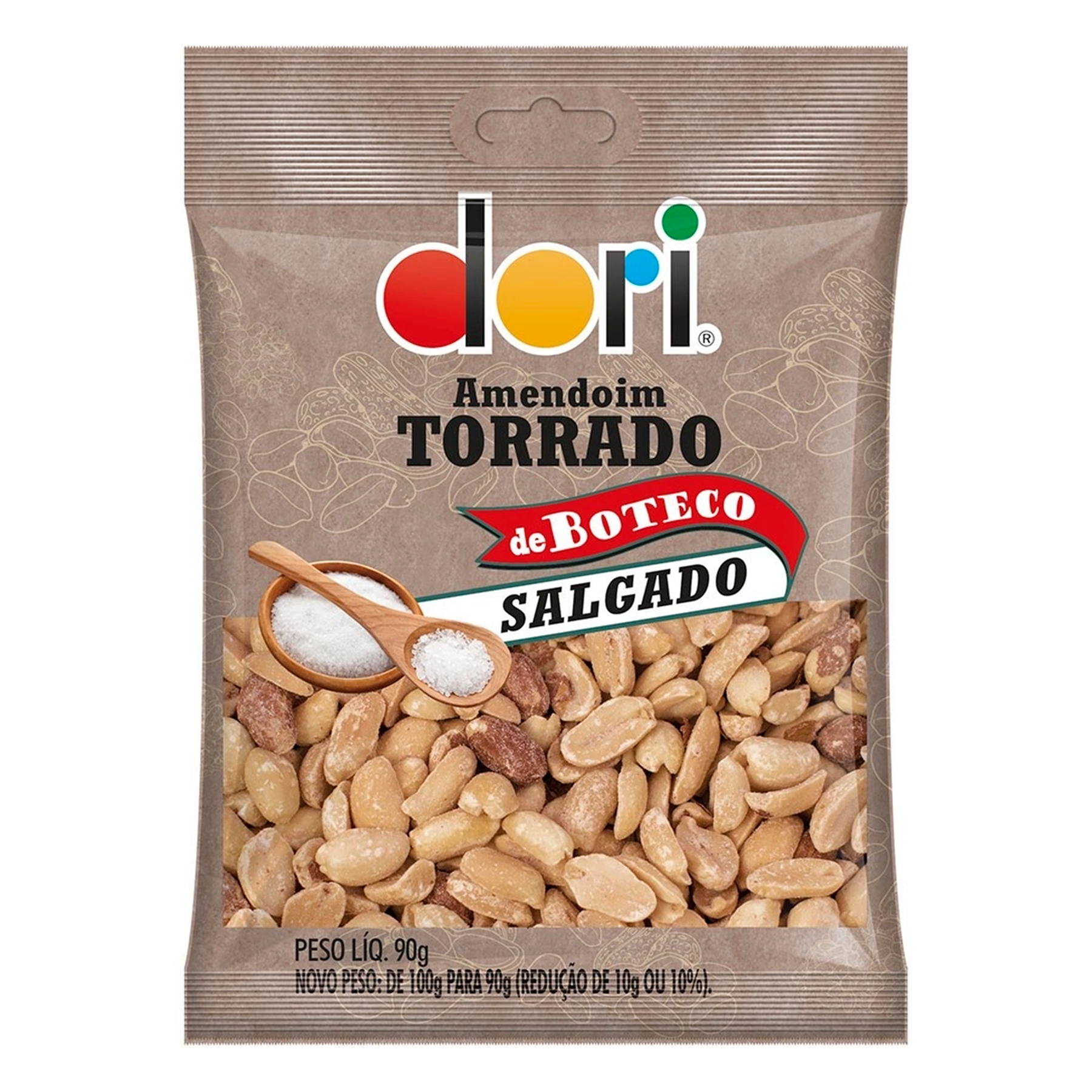 Amendoim Torrado Salgado Dori de Boteco Pacote 90g