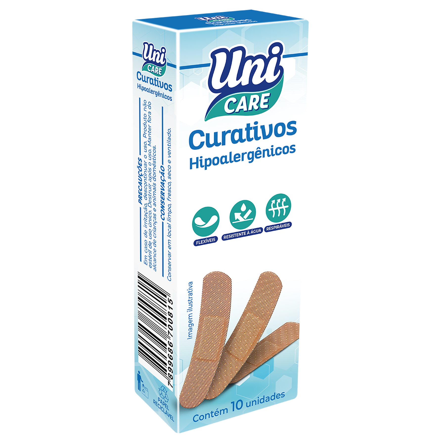 Curativo Hipoalergênico Uni Care C/10 Unidades
