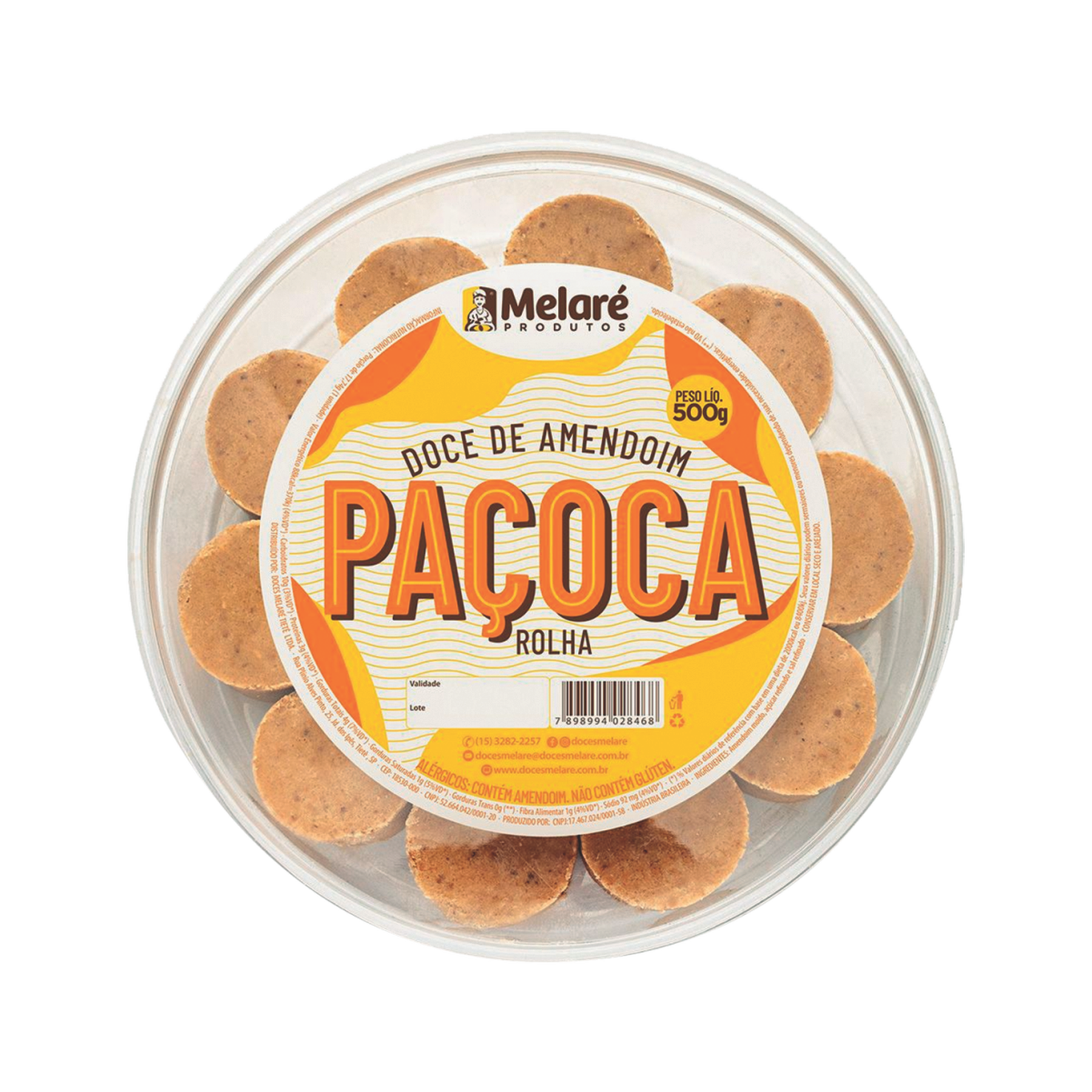 Paçoca Rolha Melaré 500g
