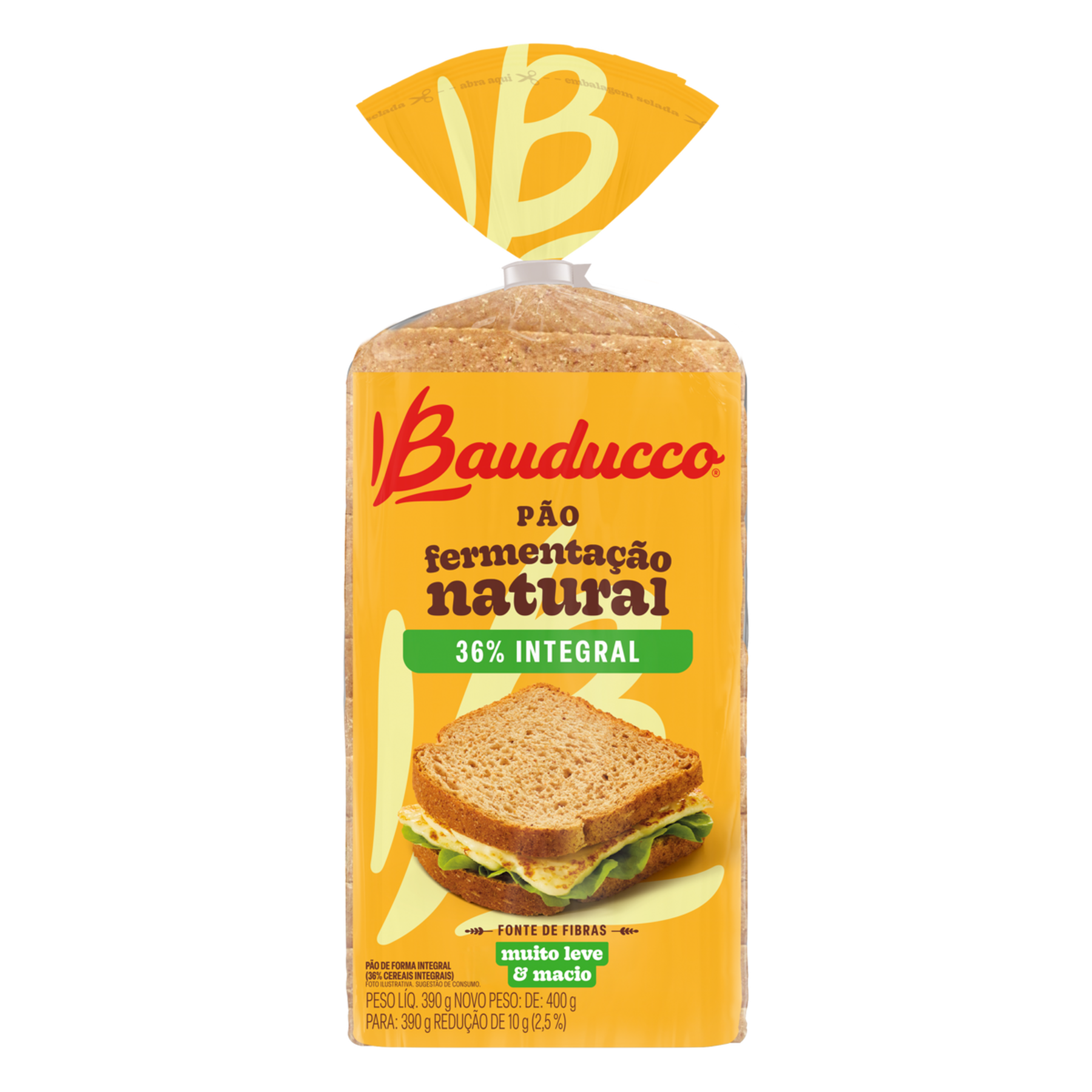 Pão de Forma 36% Integral Bauducco Pacote 390g