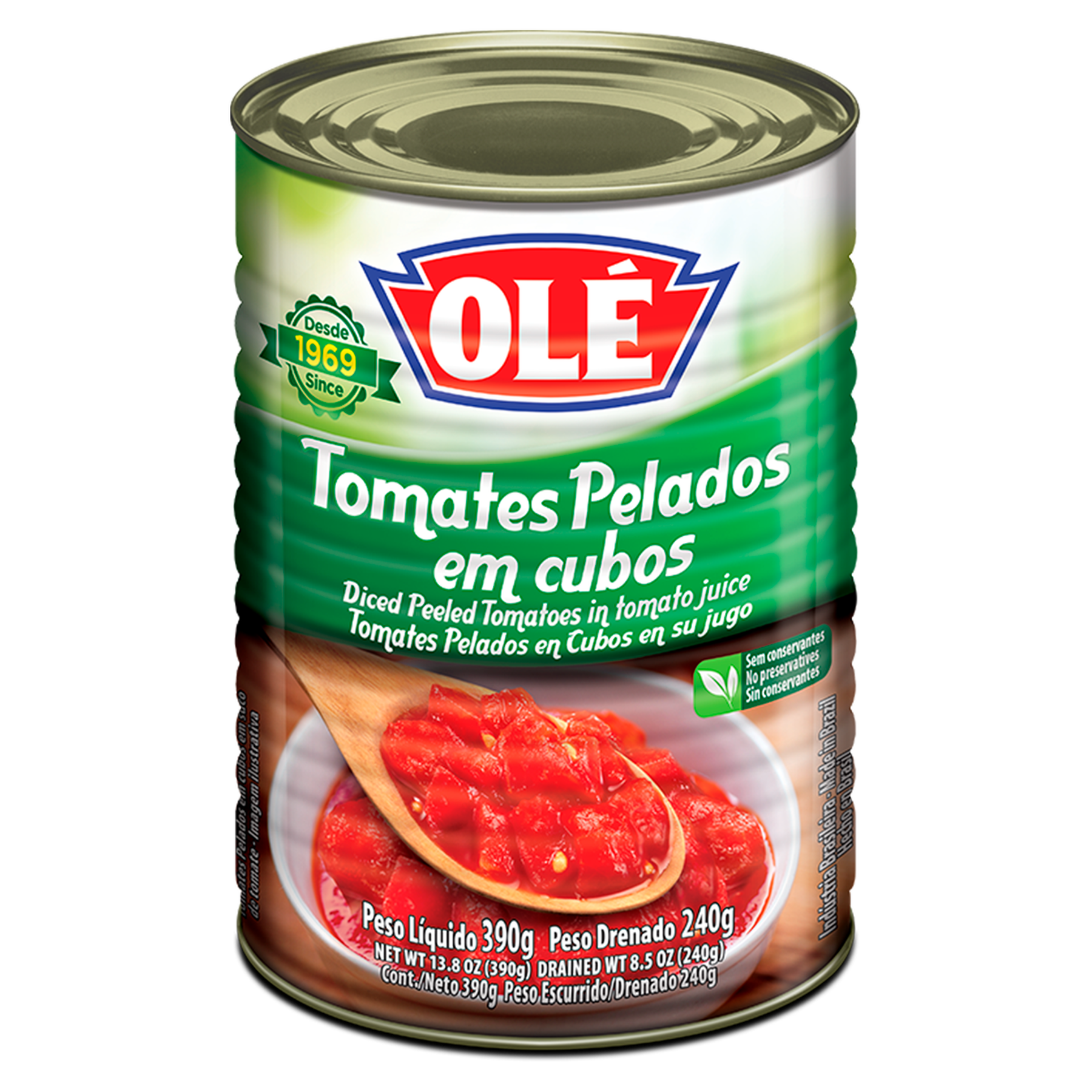Tomate Pelado em Cubos Olé Lata 390g