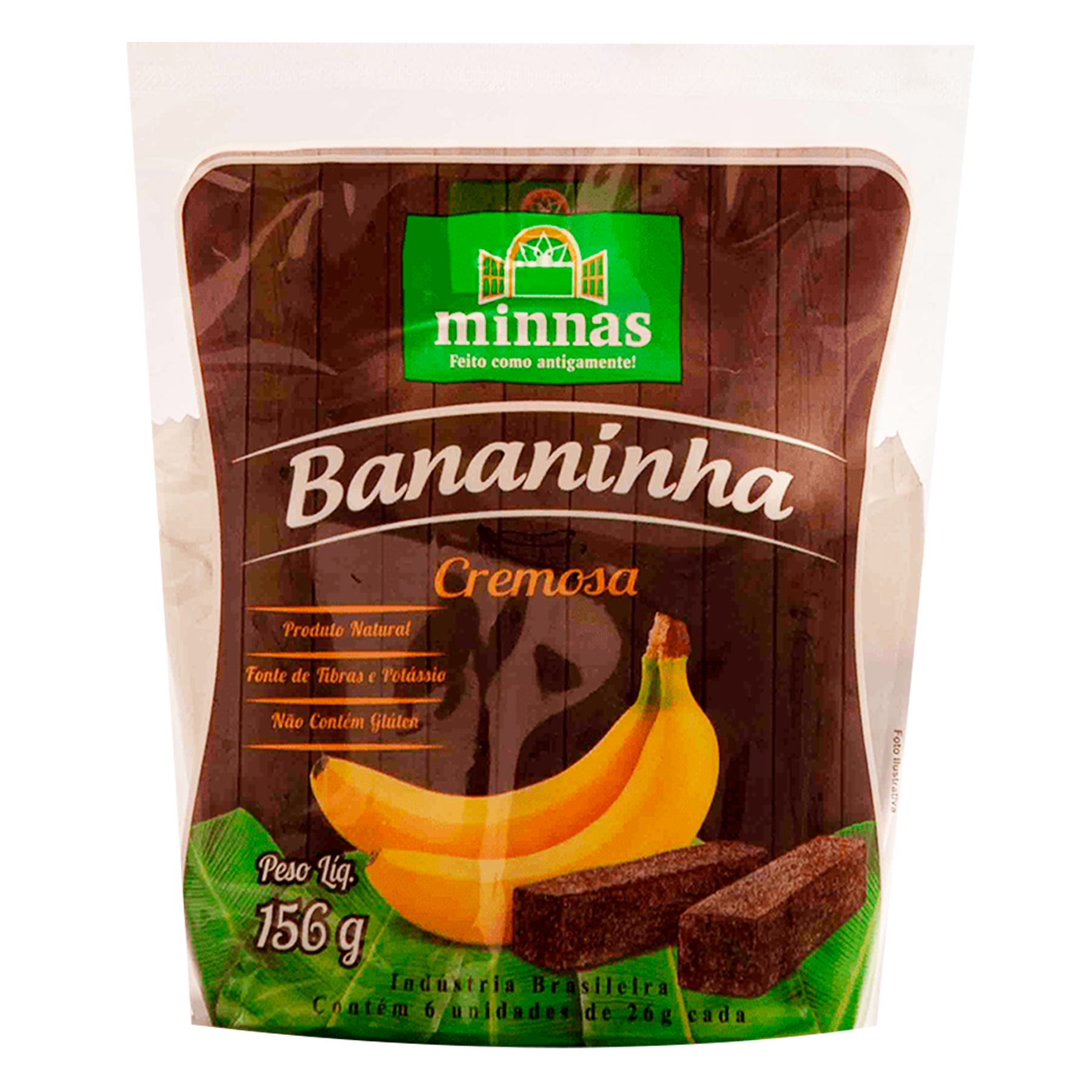 Bananinha Cremosa Tradicional Minnas Pacote 156g C/6 Unidades